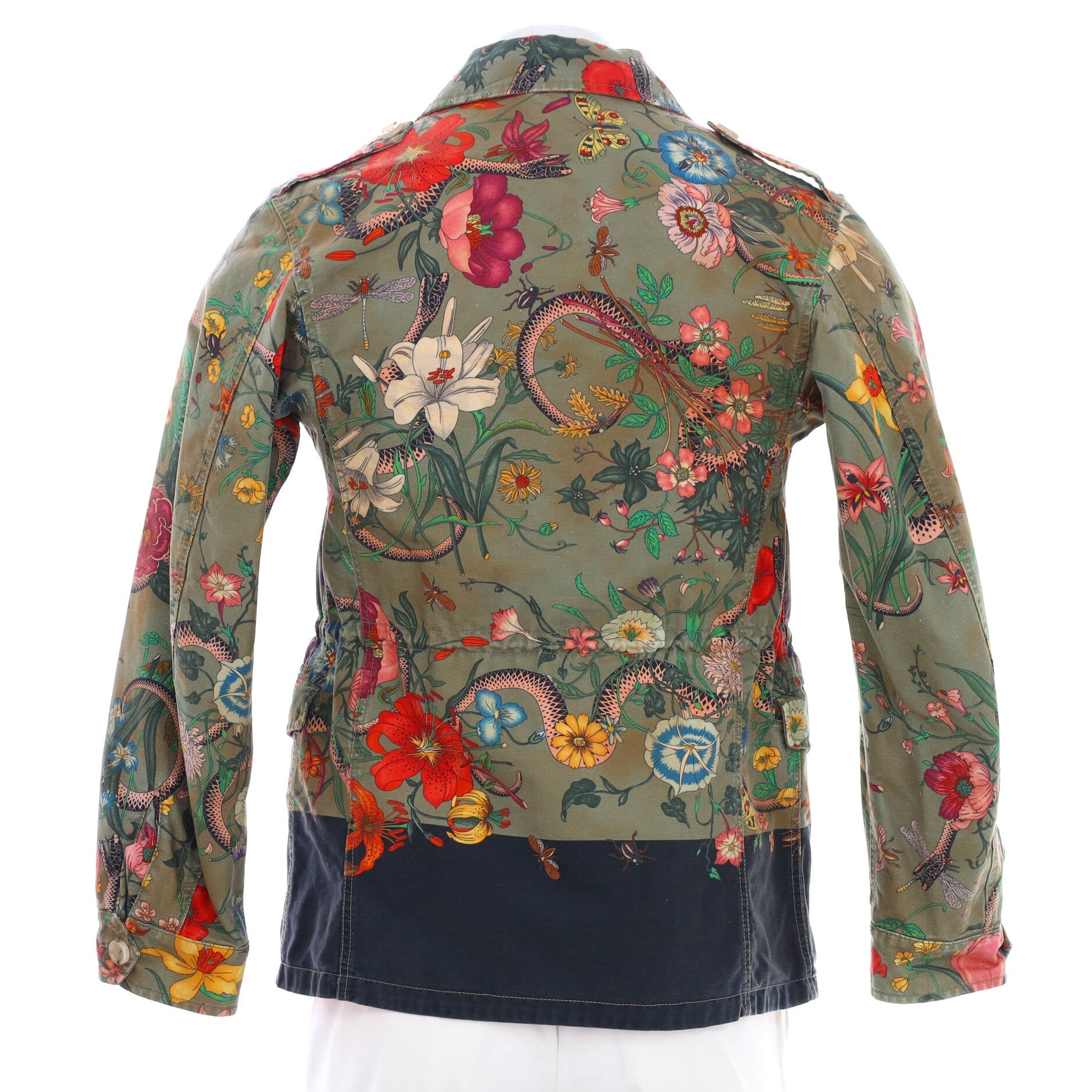 Men's Flora Snake Utility Jacket Quilted Printed Cotton