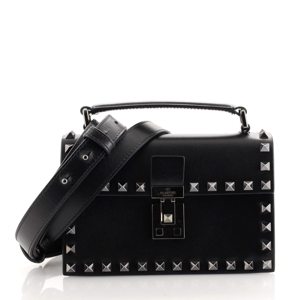 Rockstud Top Handle Crossbody Bag Leather Mini