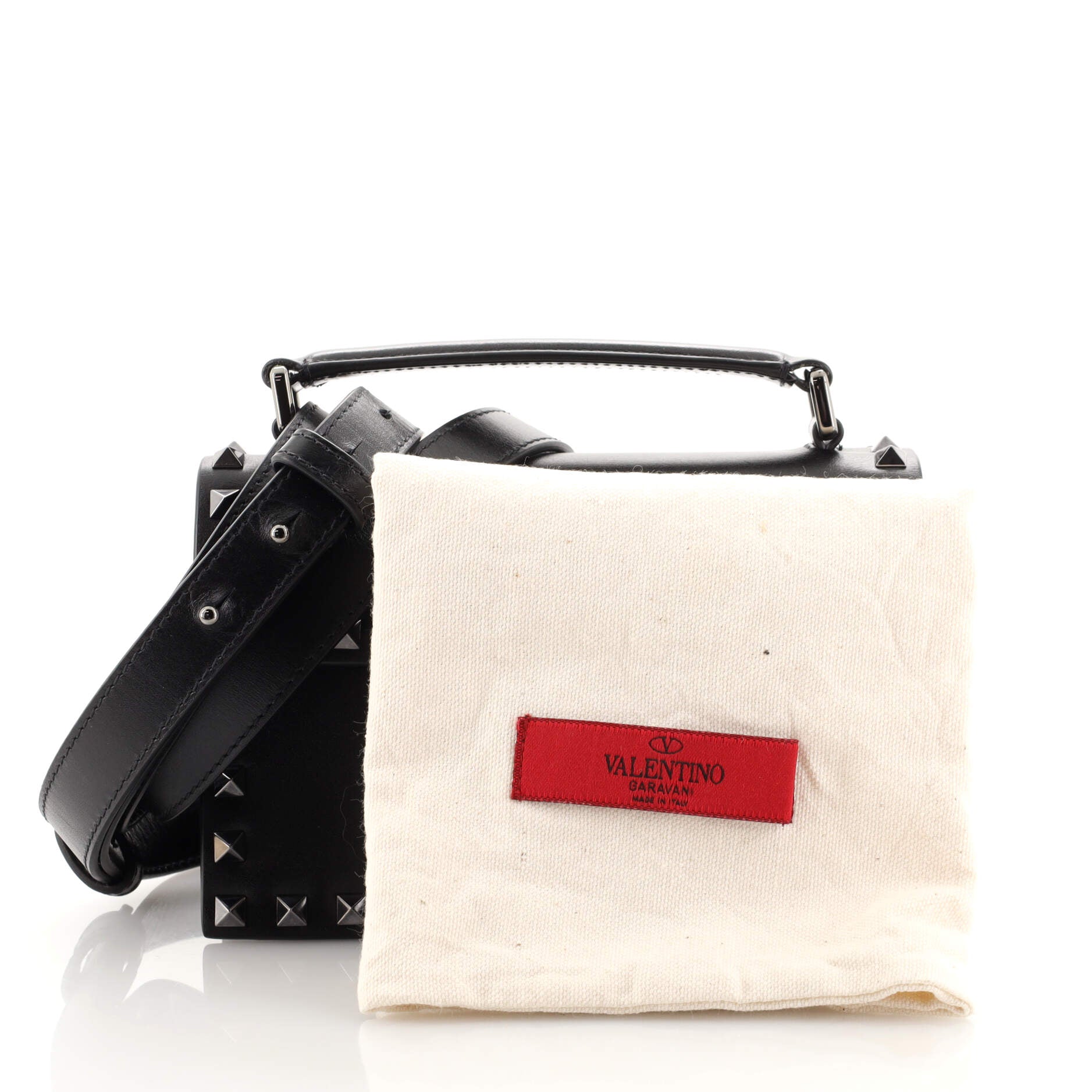 Rockstud Top Handle Crossbody Bag Leather Mini