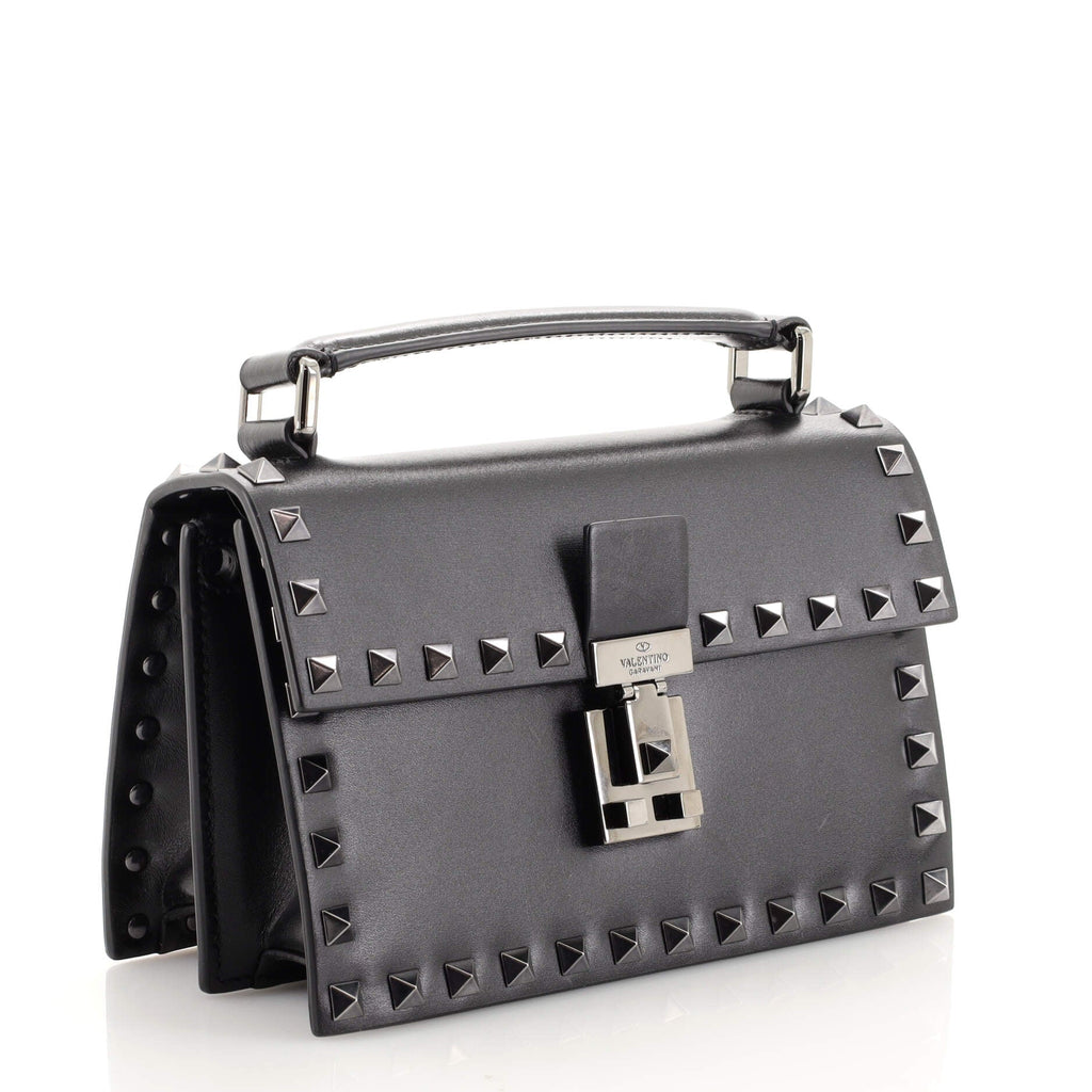 Rockstud Top Handle Crossbody Bag Leather Mini