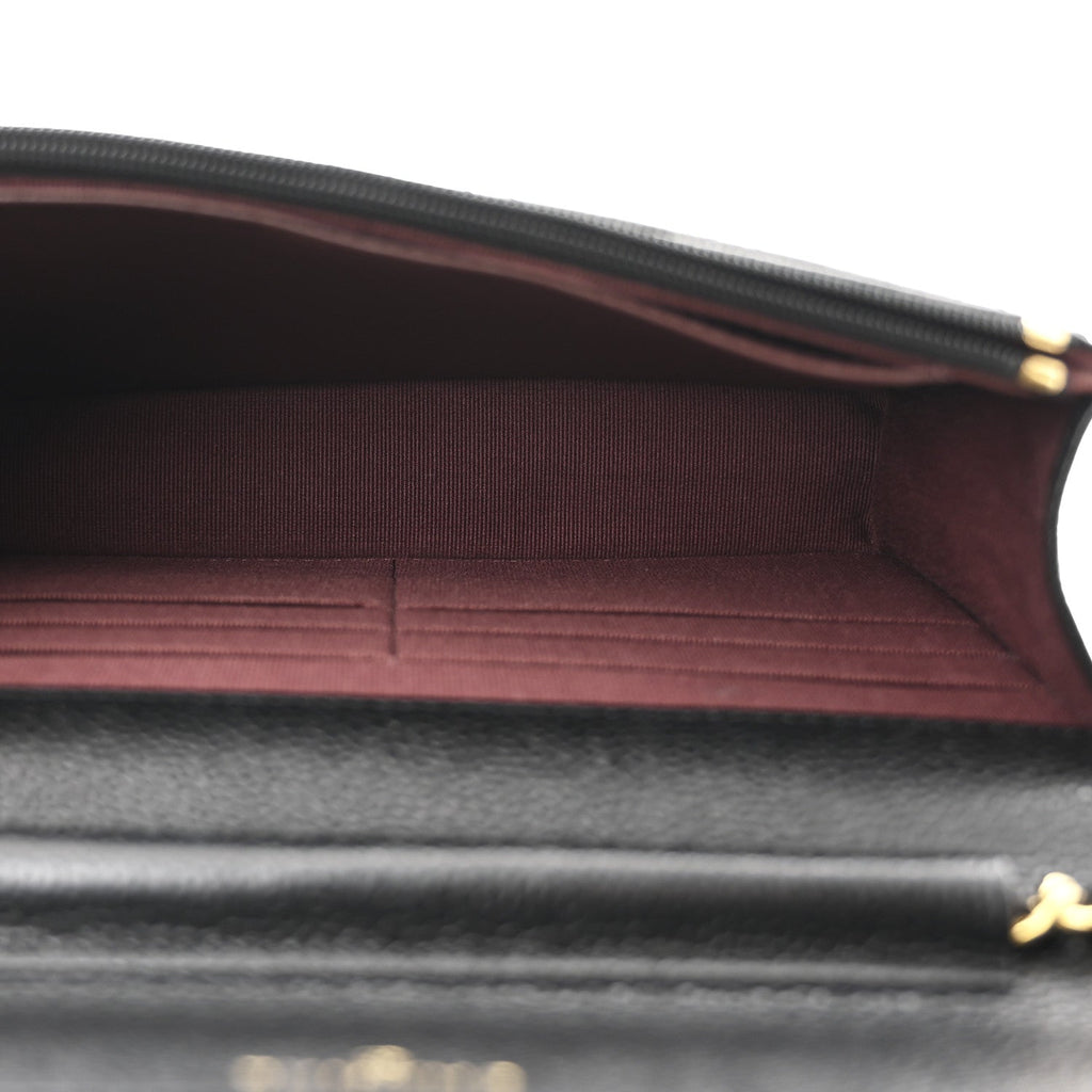 Caviar Quilted Wallet on Chain WOC Black