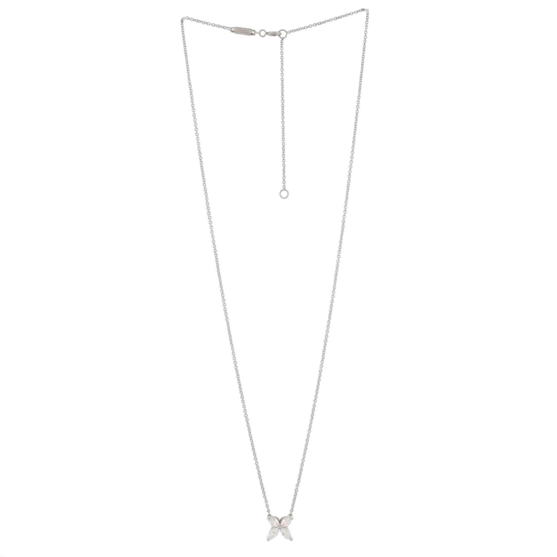 Victoria Pendant Necklace Platinum with Diamonds Medium