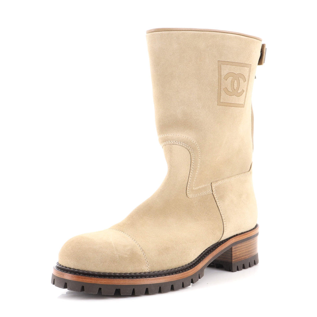 Women's CC Zip Mid Boots Suede with Shearling Interior