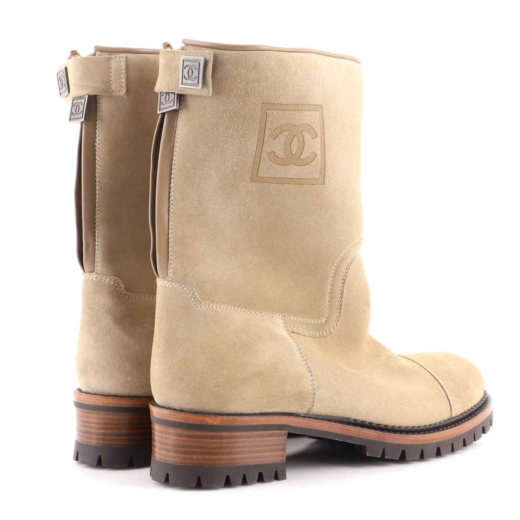 Women's CC Zip Mid Boots Suede with Shearling Interior
