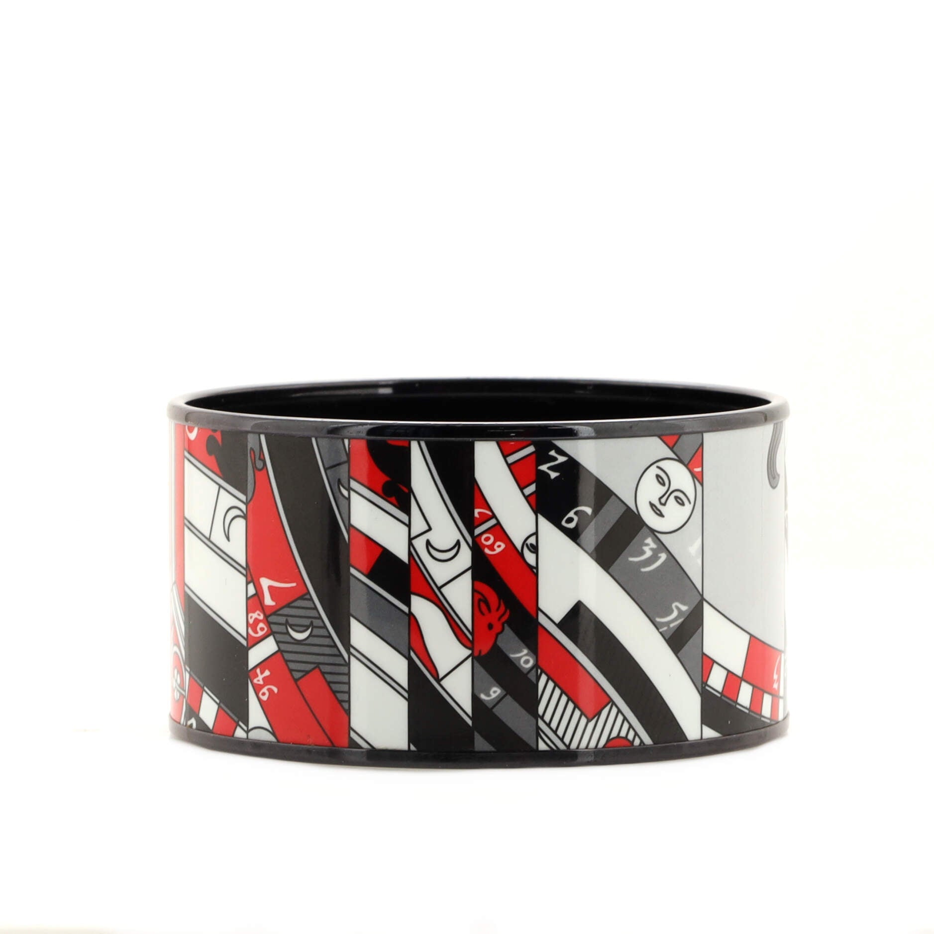 Bangle Bracelet Printed Enamel Extra Wide