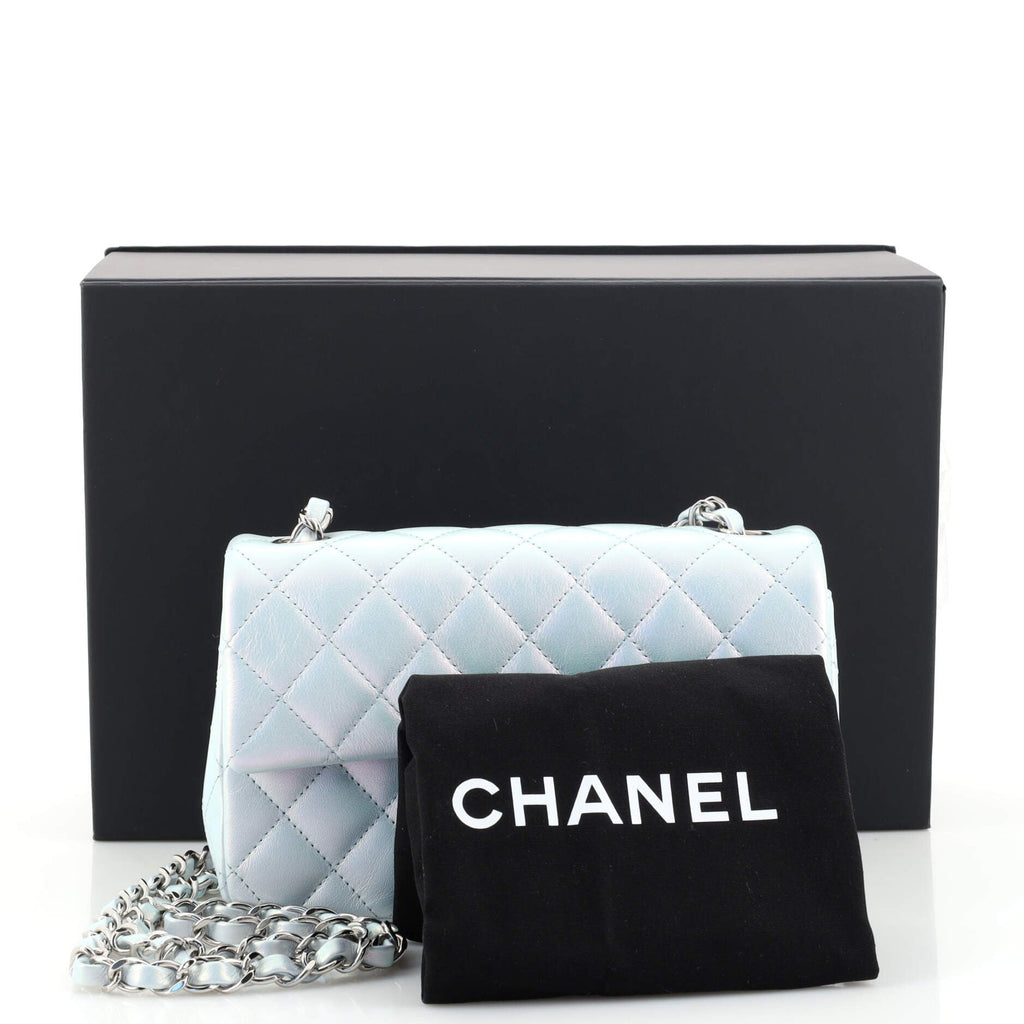 Classic Single Flap Bag Quilted Iridescent Calfskin Mini