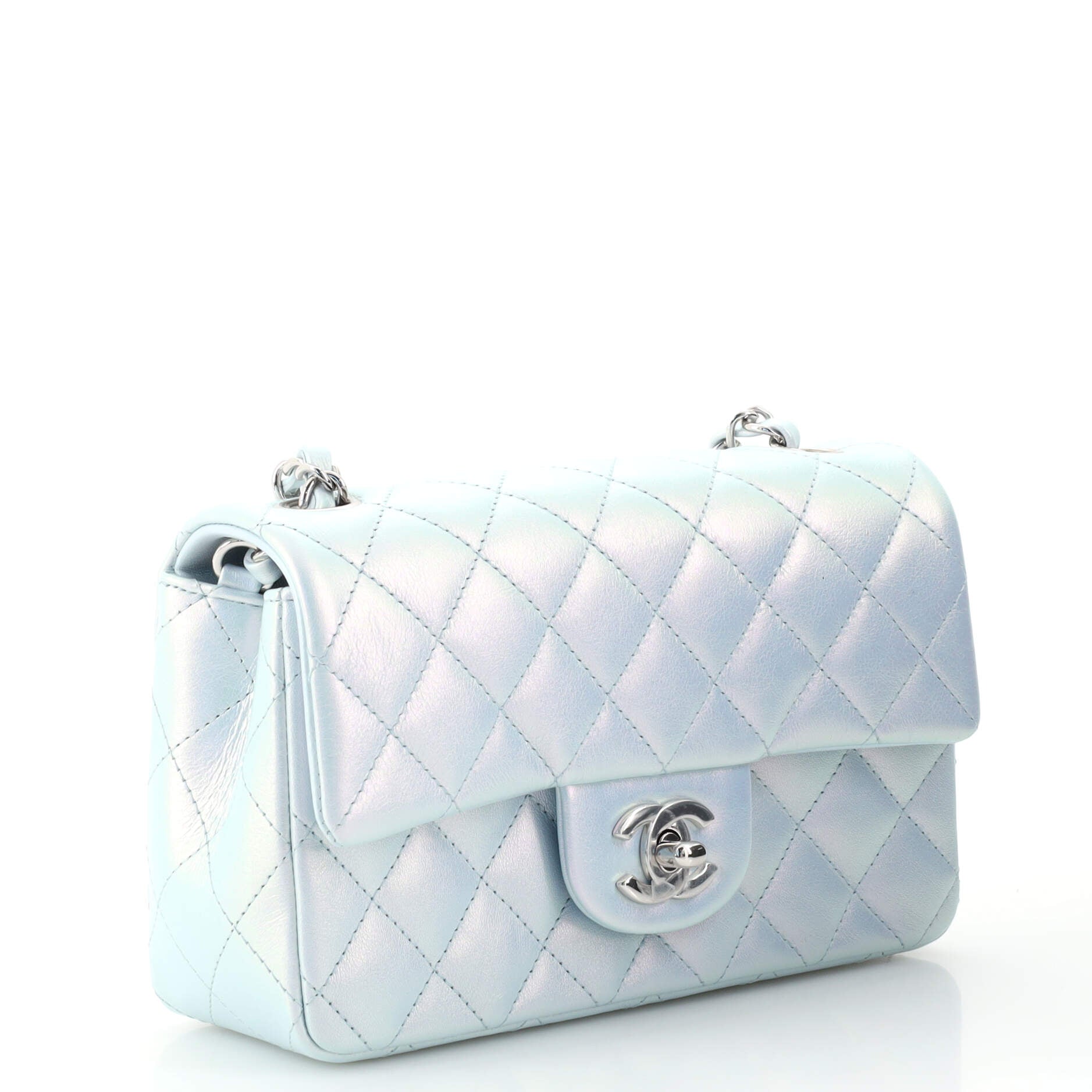 Classic Single Flap Bag Quilted Iridescent Calfskin Mini