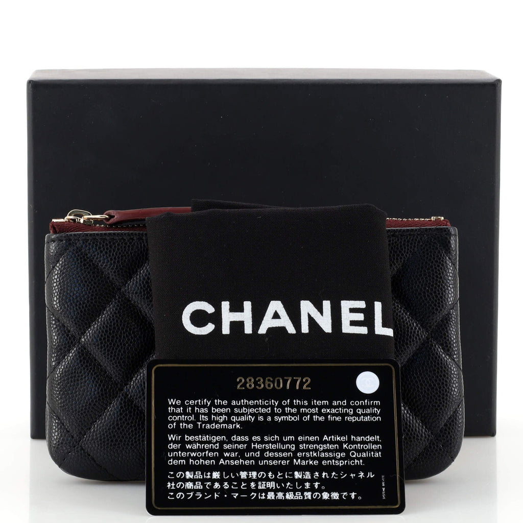 Classic O Case Pouch Quilted Caviar Mini