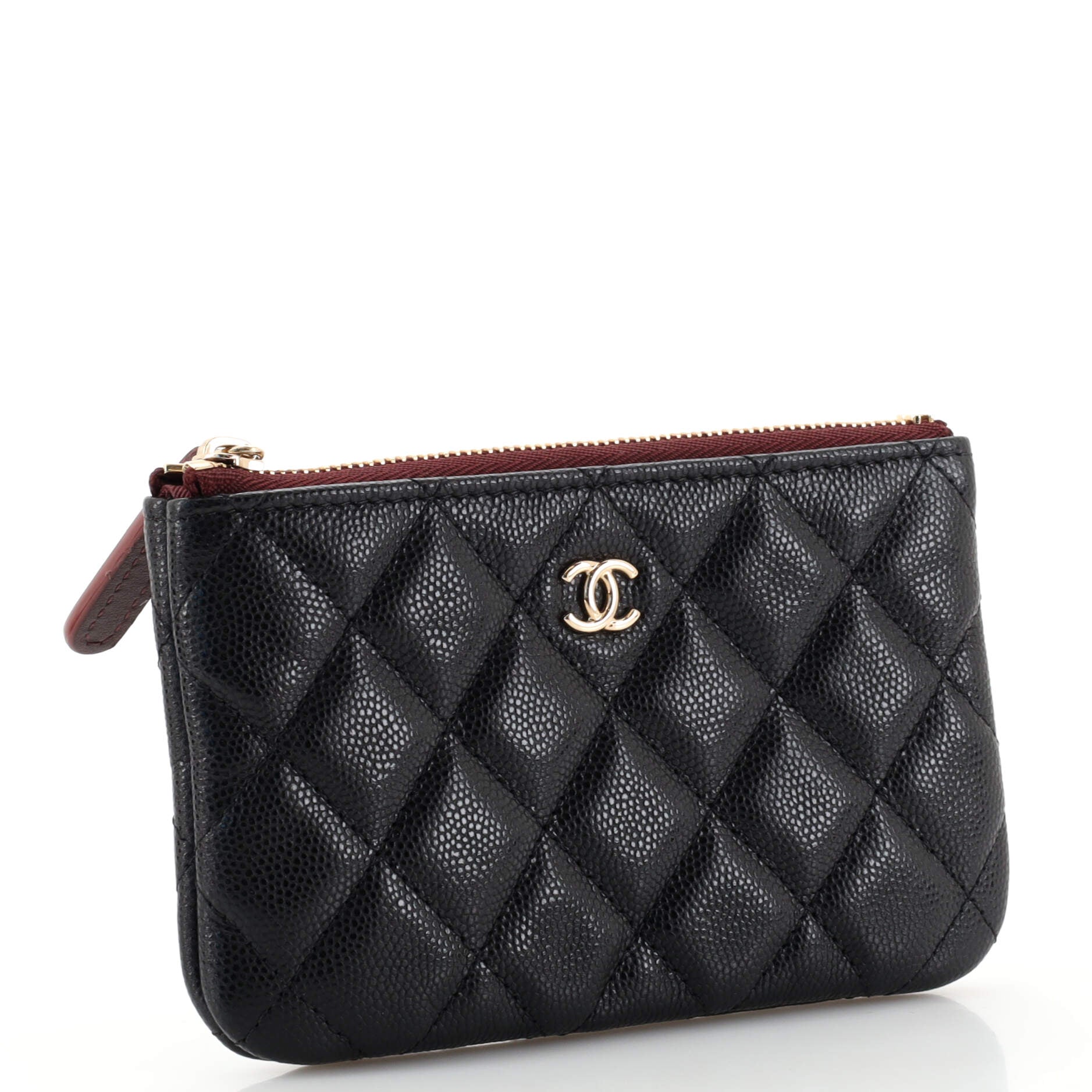Classic O Case Pouch Quilted Caviar Mini