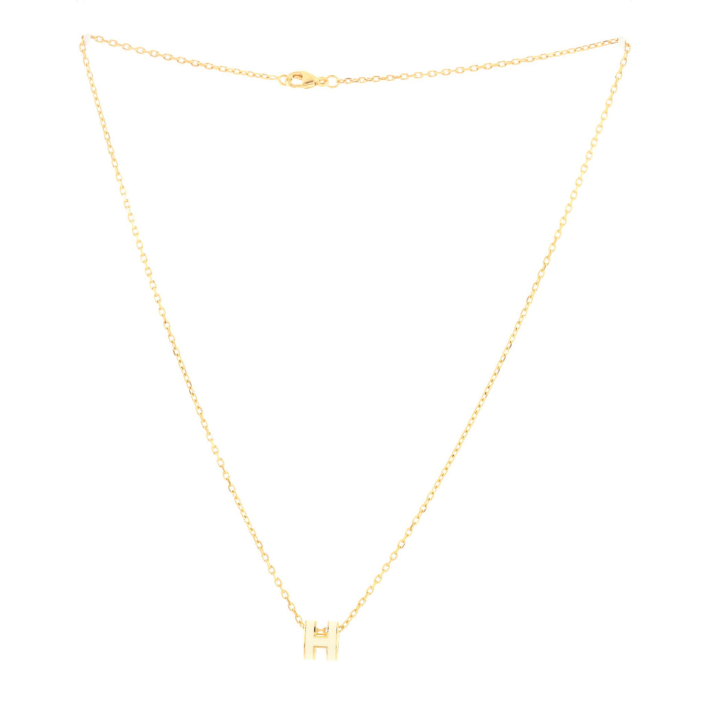 Pop H Pendant Chain Necklace Metal and Enamel Mini