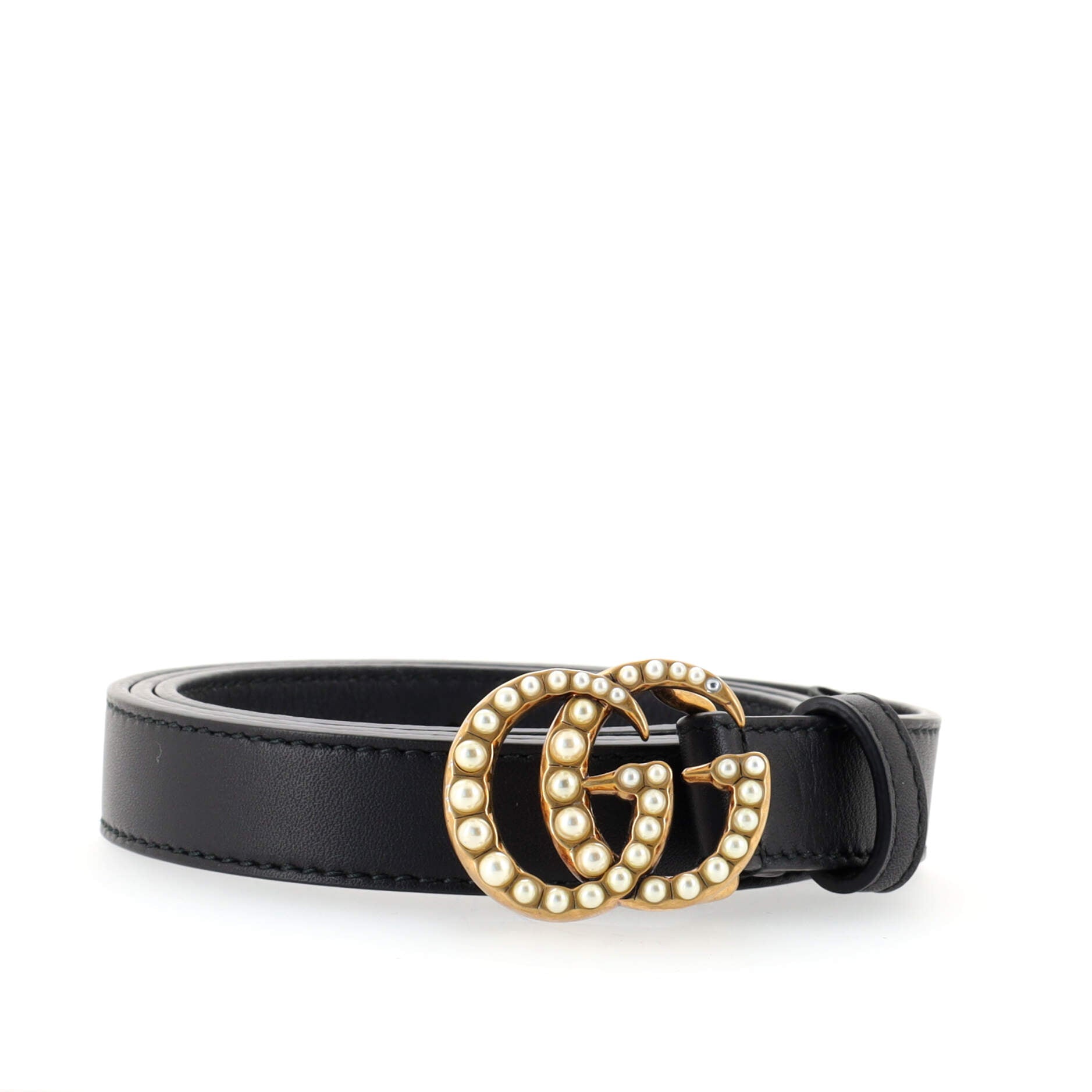 Pearly GG Marmont Belt Leather Thin 80