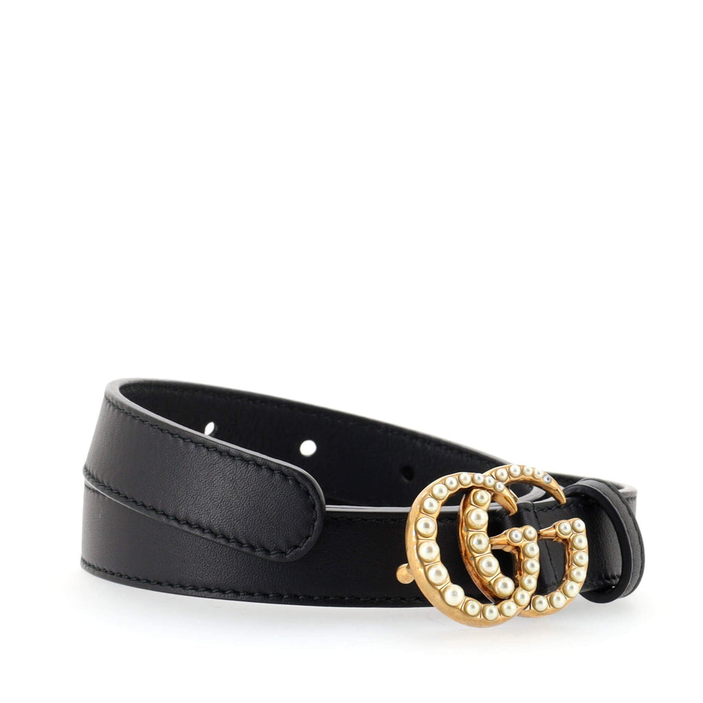 Pearly GG Marmont Belt Leather Thin 80