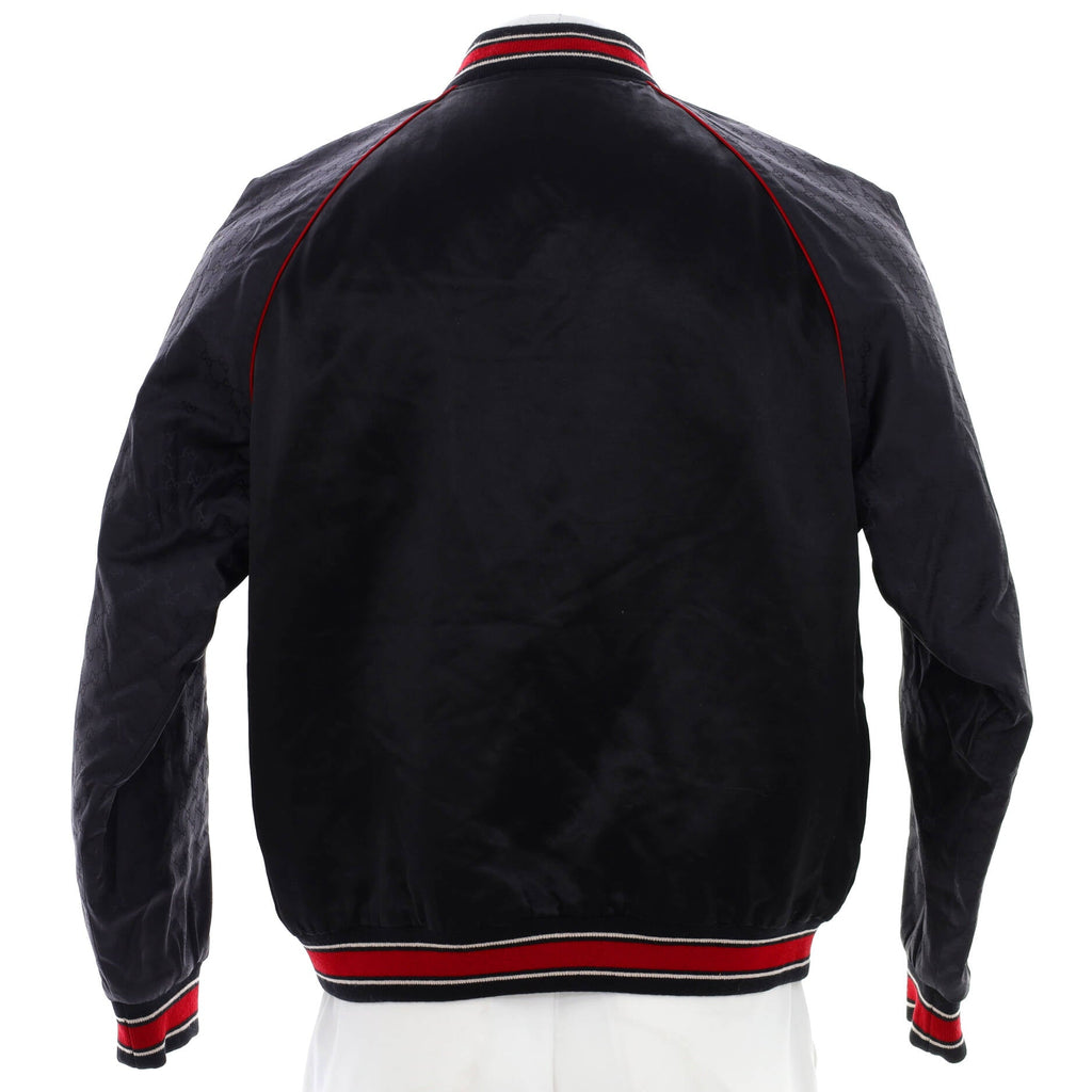 Men's Patch Hooded Bomber Jacket GG Acetate