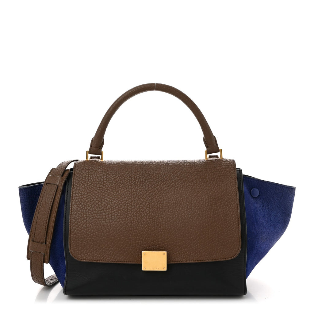 Bullhide Calfskin Nubuck Small Tri-Color Trapeze Coffee