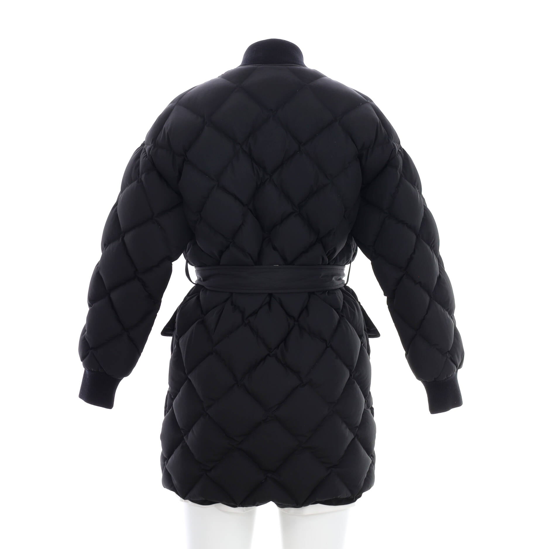 Women's Belted Puffer Coat Quilted Polyester with Down
