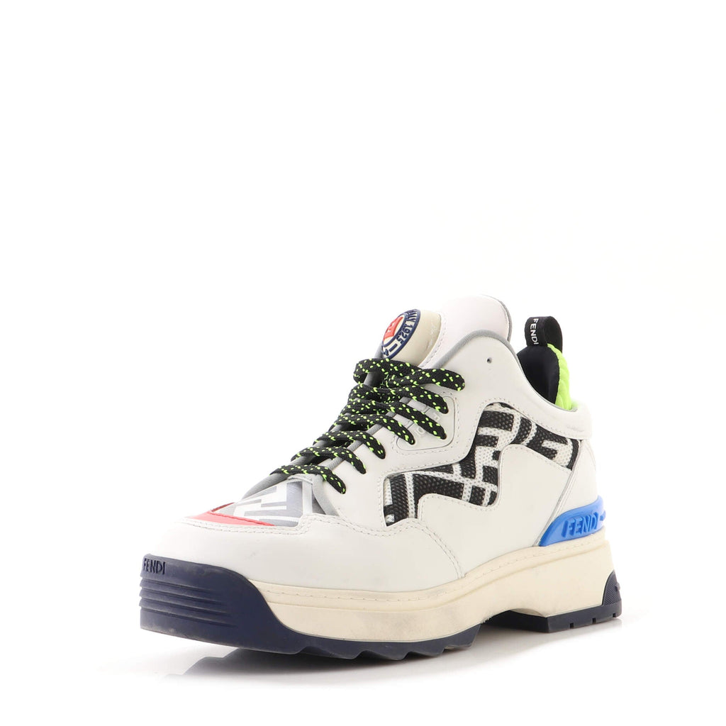Women's T-Re Sneakers Leather with Zucca Mesh