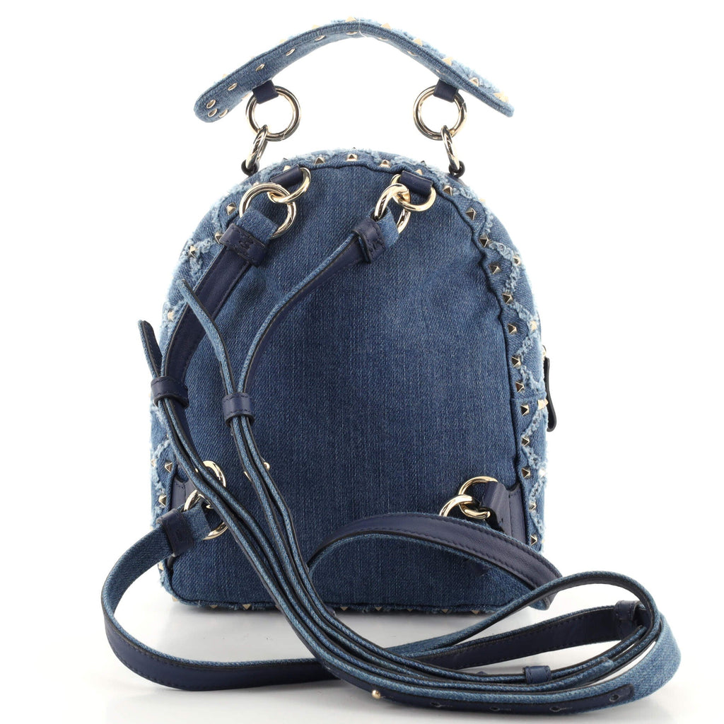 Rockstud Spike Backpack Quilted Denim Mini