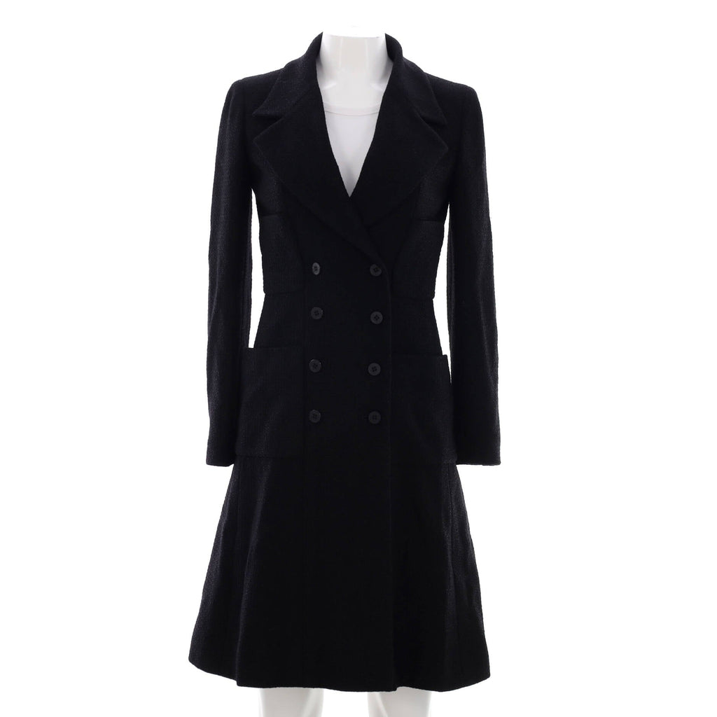 Women's Double Breasted Four Pocket Coat Tweed