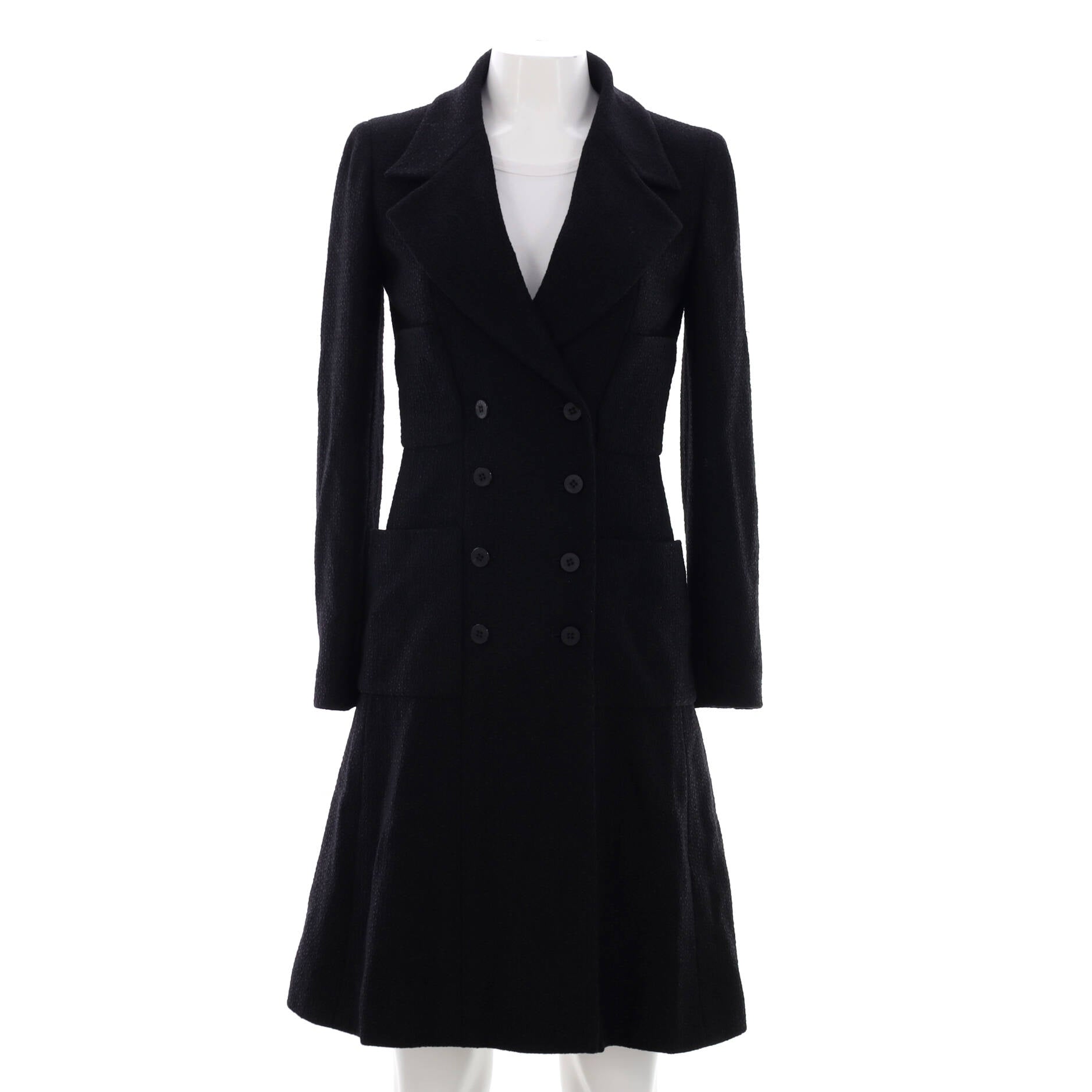 Women's Double Breasted Four Pocket Coat Tweed