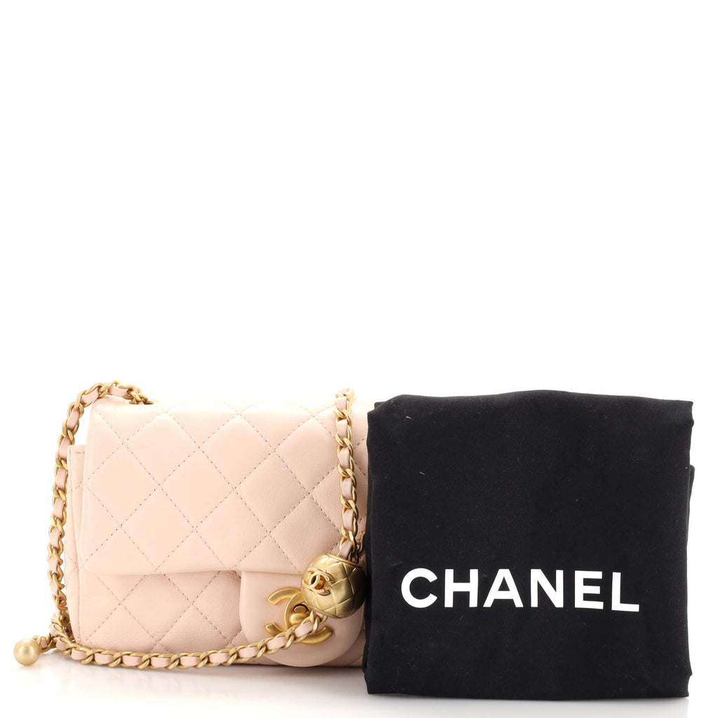 Pearl Crush Flap Bag Quilted Lambskin Mini