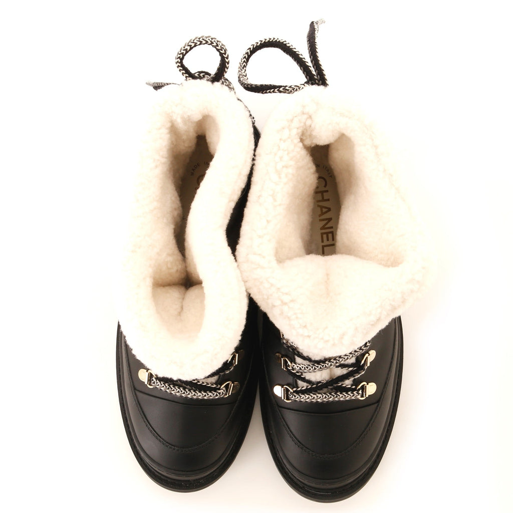 Women's CC Lace-Up Winter Boots Leather and Shearling