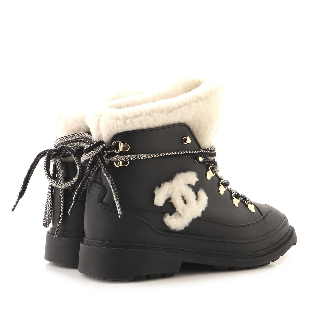 Women's CC Lace-Up Winter Boots Leather and Shearling
