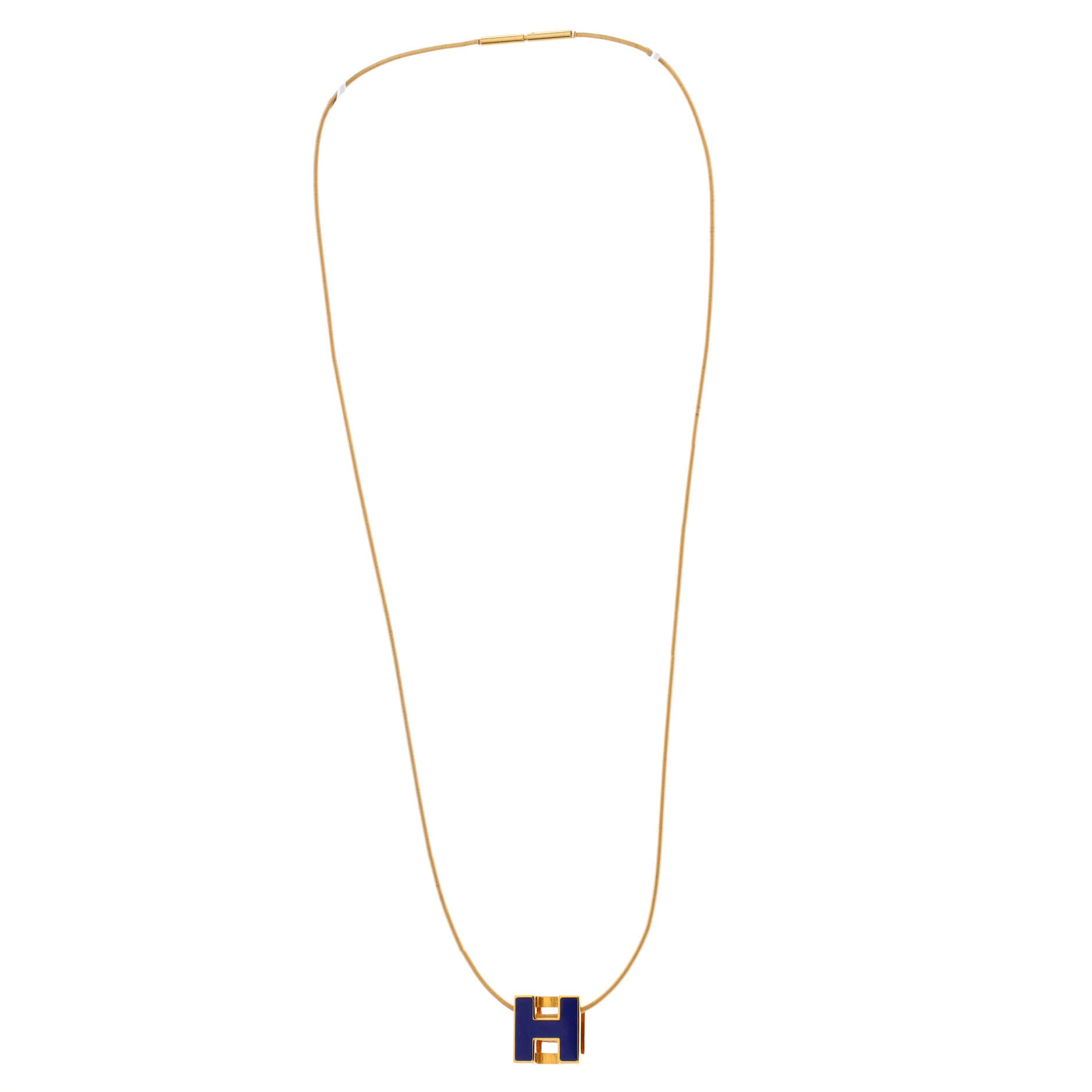 Cage d'H Pendant Necklace Metal with Enamel