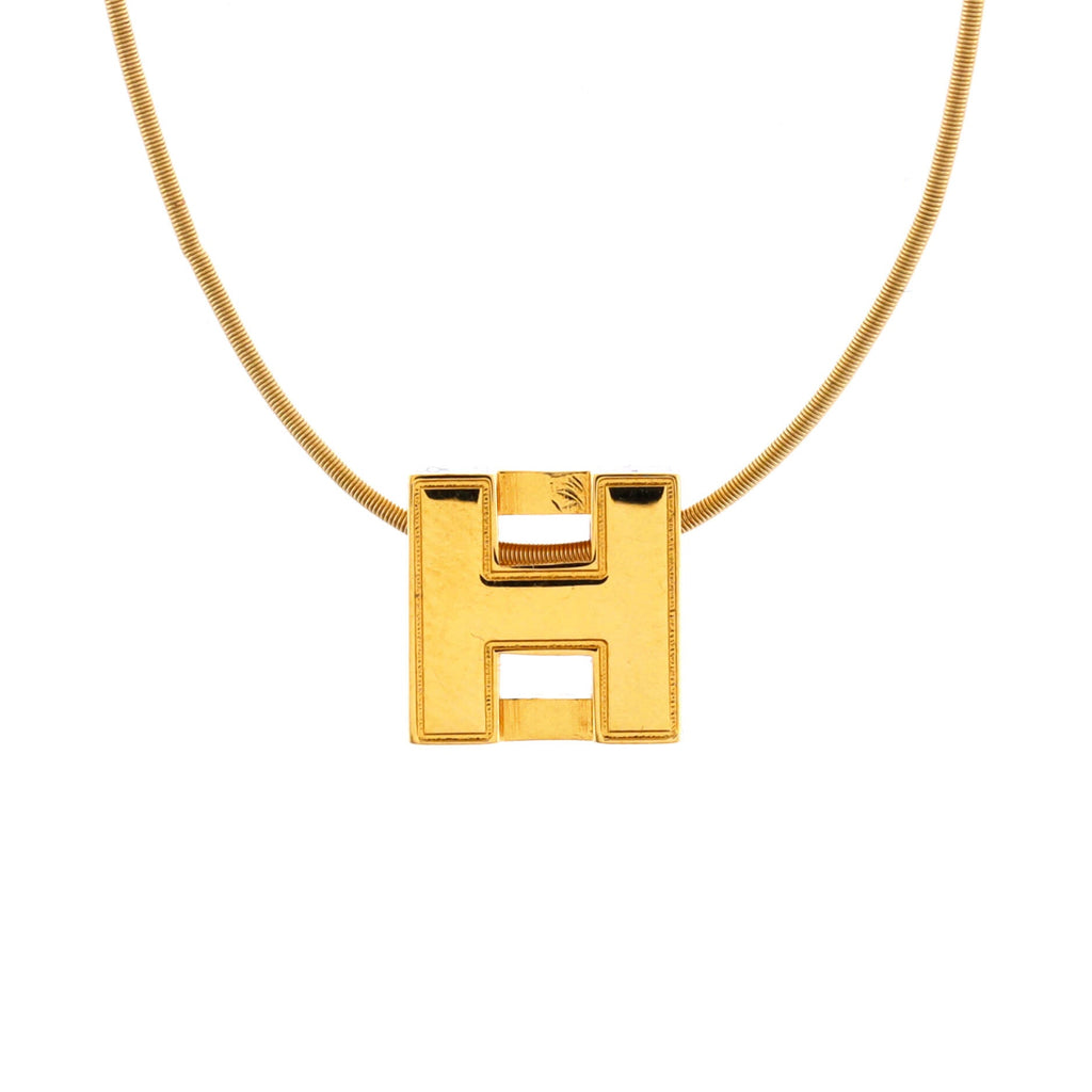 Cage d'H Pendant Necklace Metal with Enamel