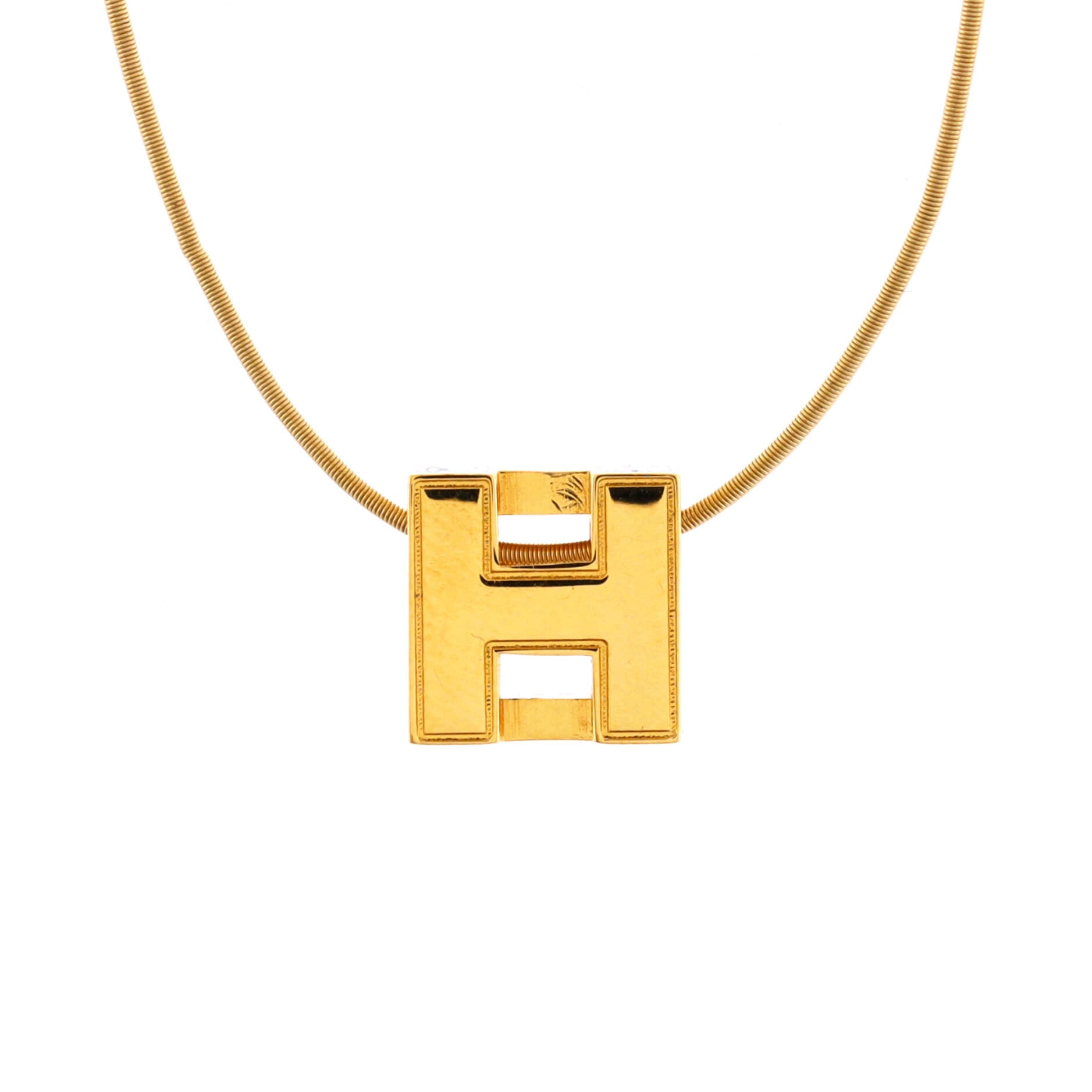 Cage d'H Pendant Necklace Metal with Enamel