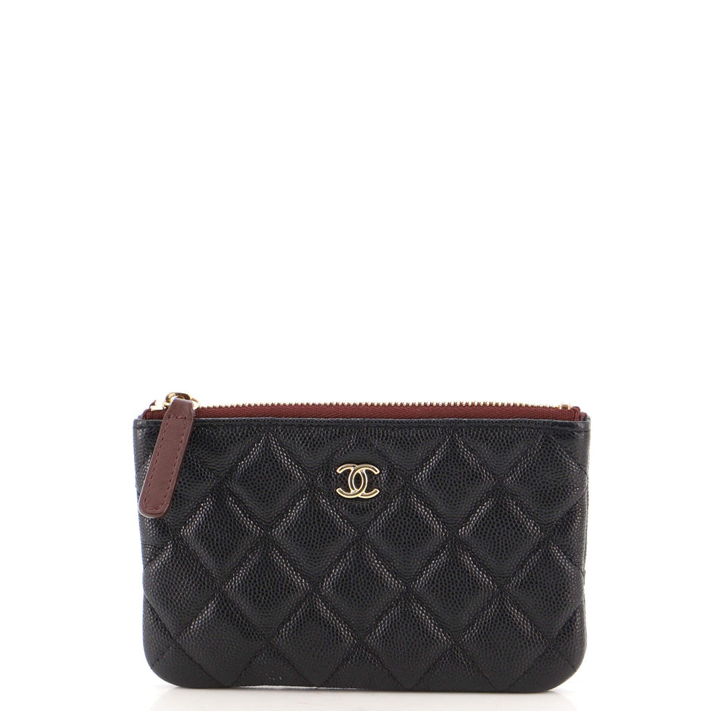 Classic O Case Pouch Quilted Caviar Mini