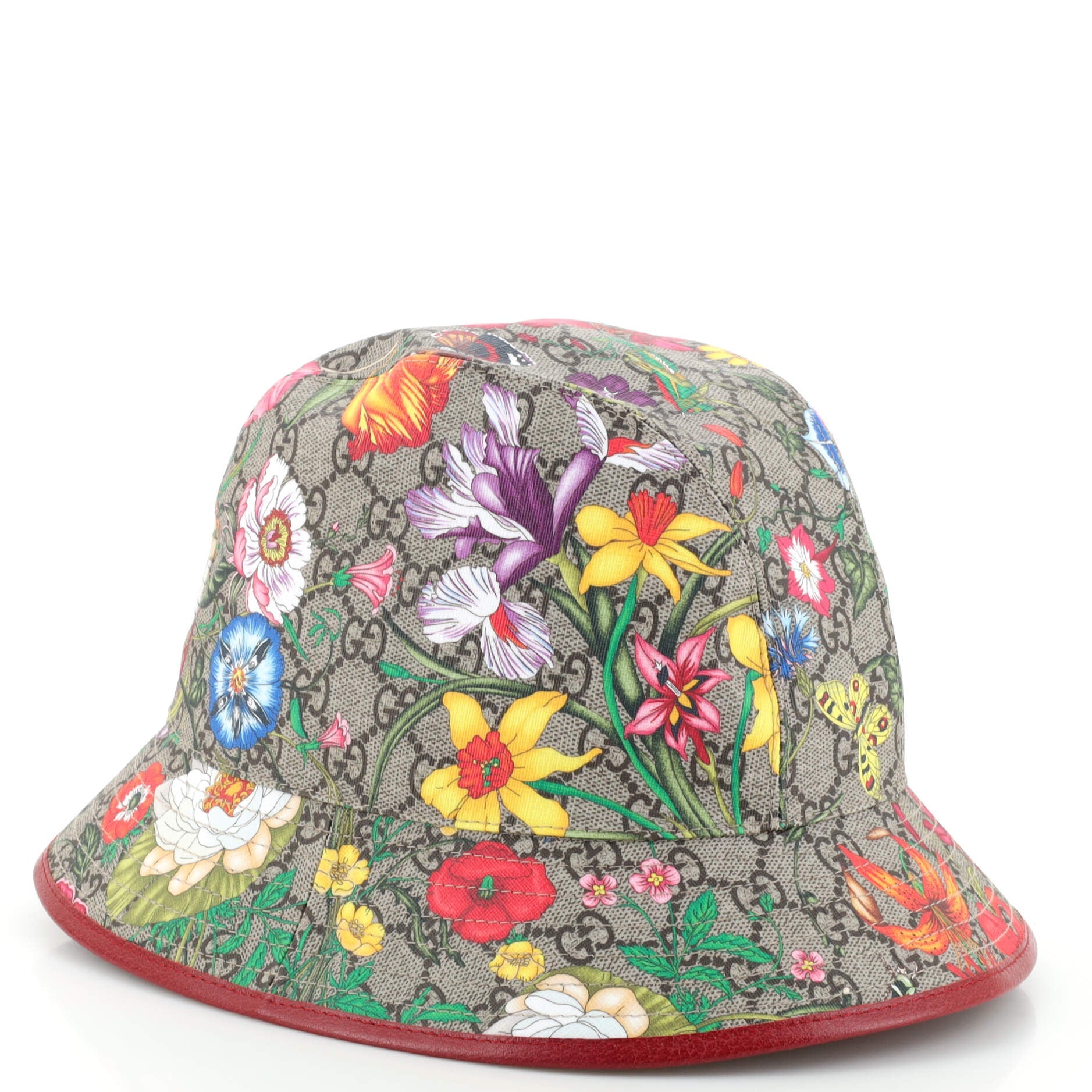 Bucket Hat Flora GG Coated Canvas Medium