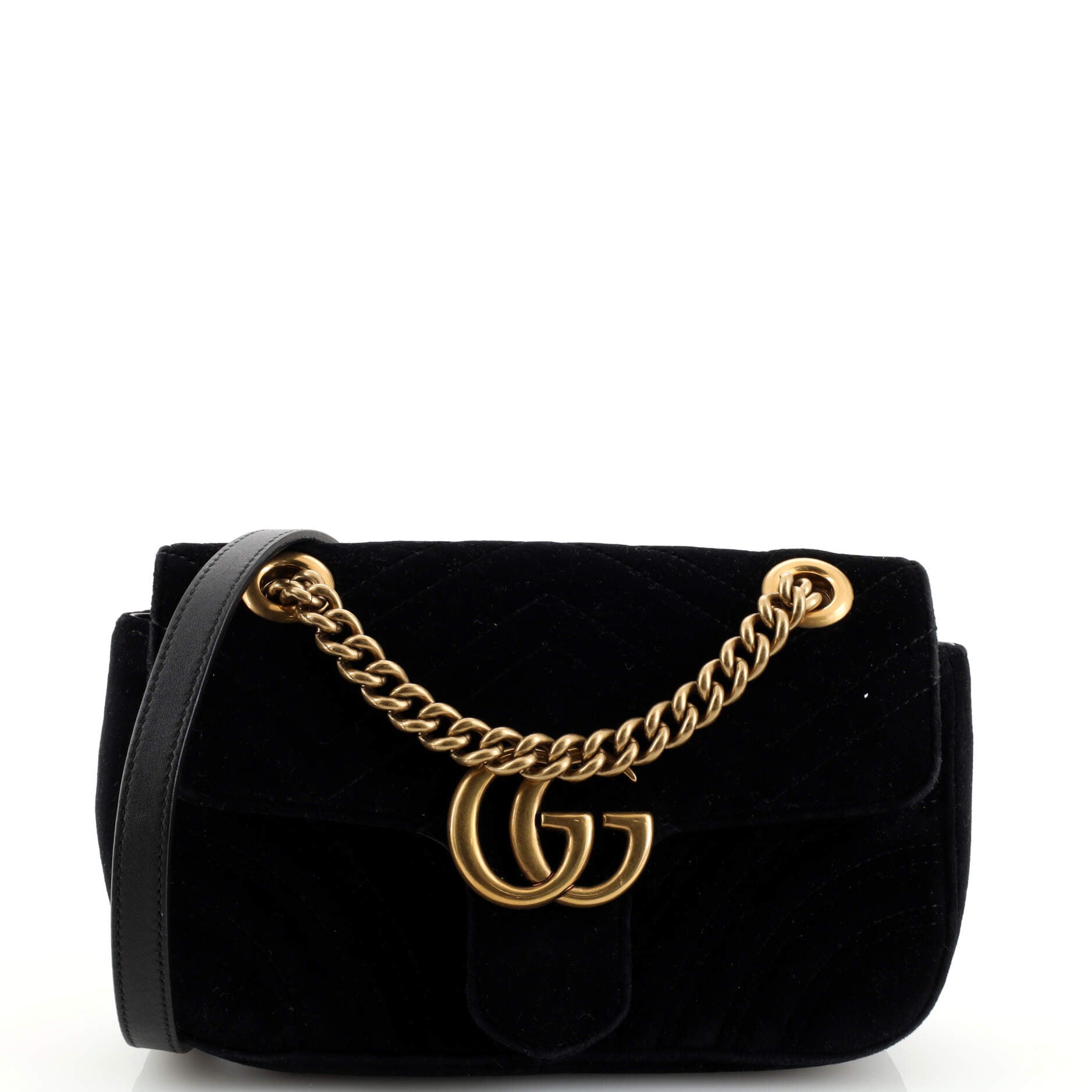 GG Marmont Flap Bag Matelasse Velvet Mini