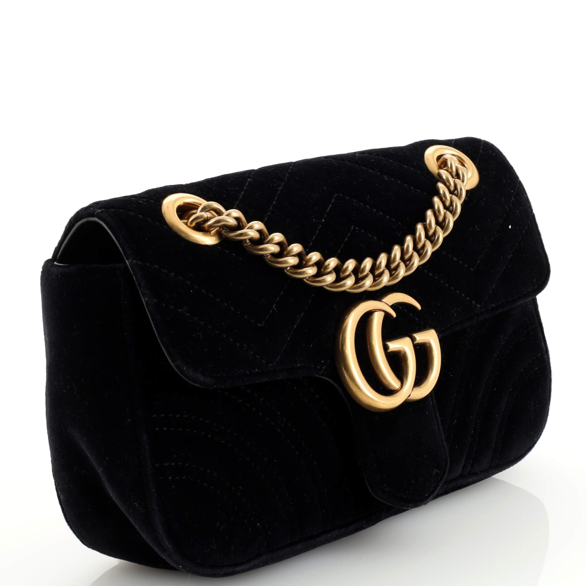 GG Marmont Flap Bag Matelasse Velvet Mini