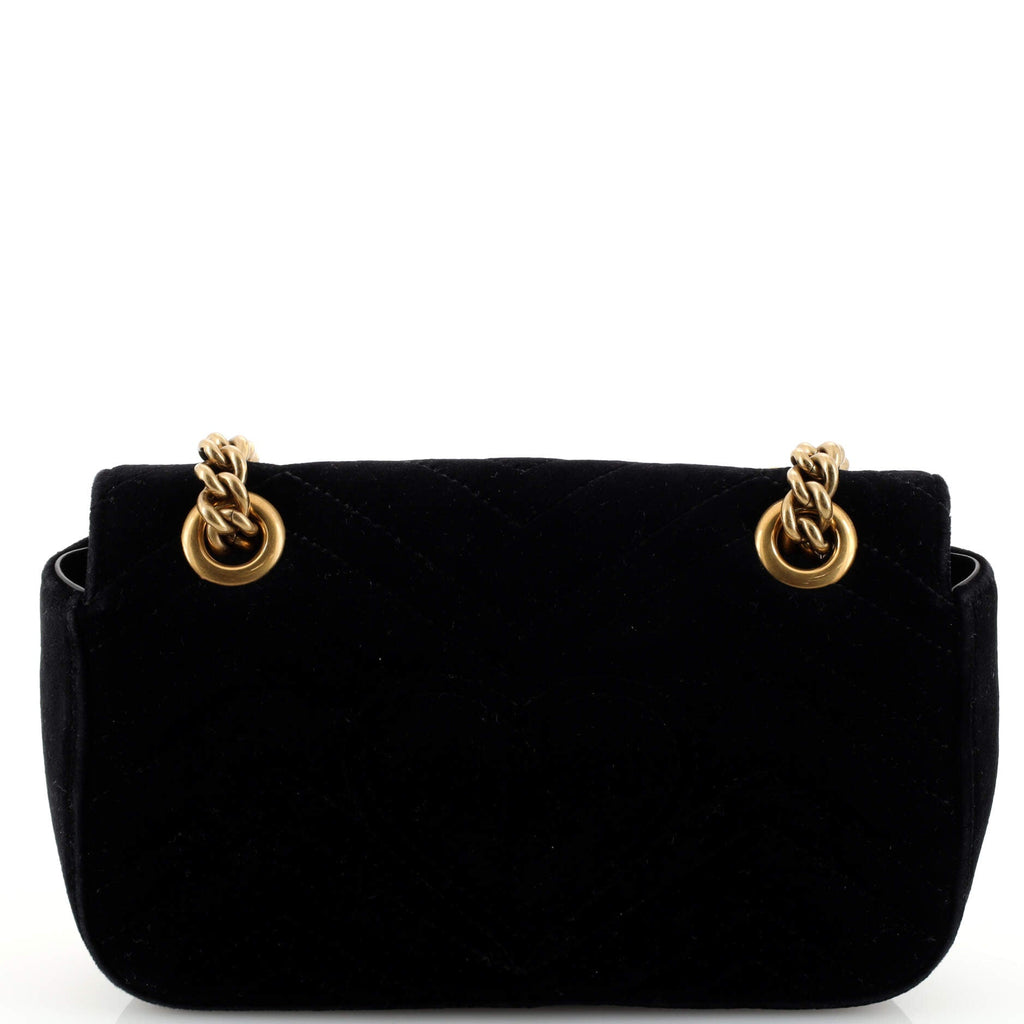 GG Marmont Flap Bag Matelasse Velvet Mini