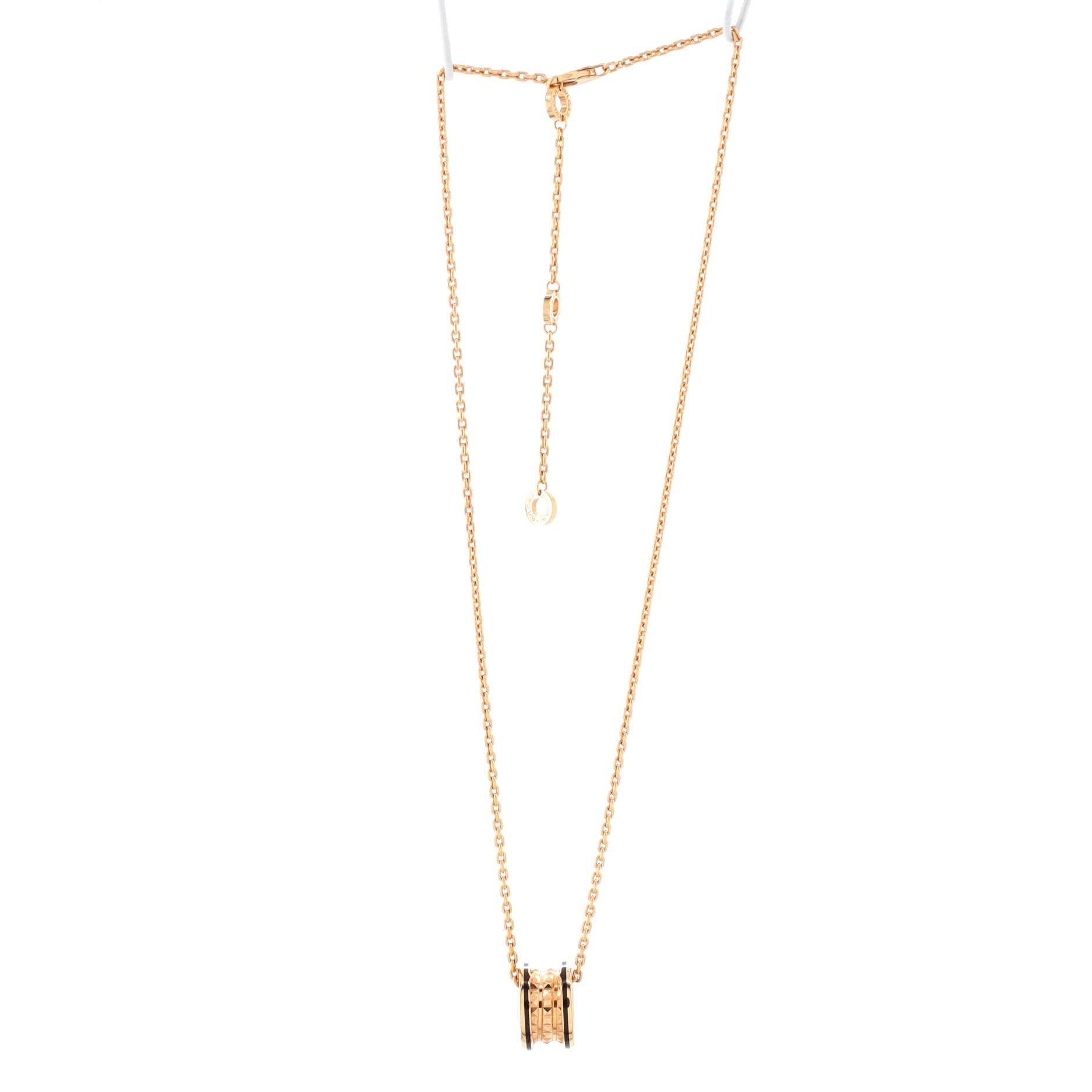 B.Zero 1 Rock Round Pendant Necklace 18K Rose Gold with Ceramic Small