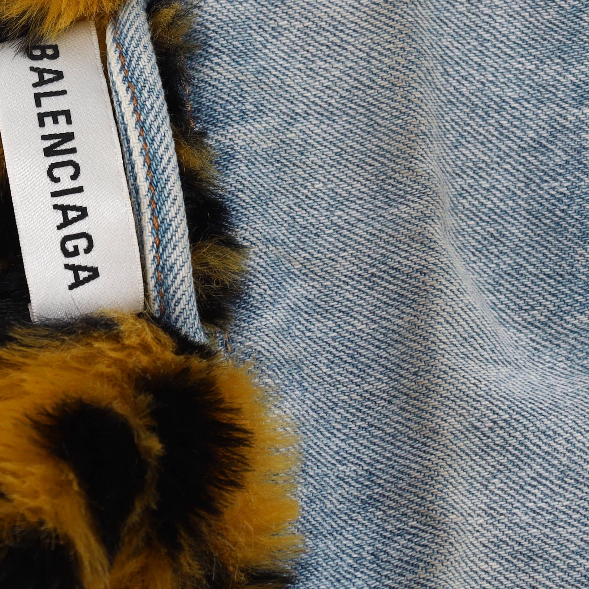 Women's Button Up Jacket Denim and Faux Fur