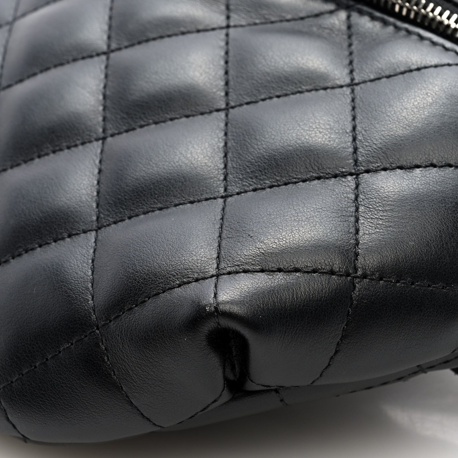 Calfskin Quilted Waist Belt Bag Black