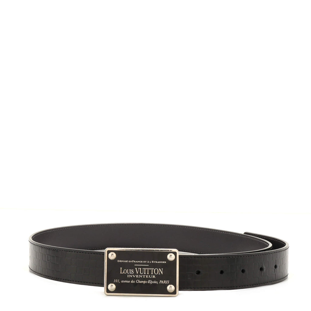 Inventeur Belt Damier Embossed Leather Medium 95