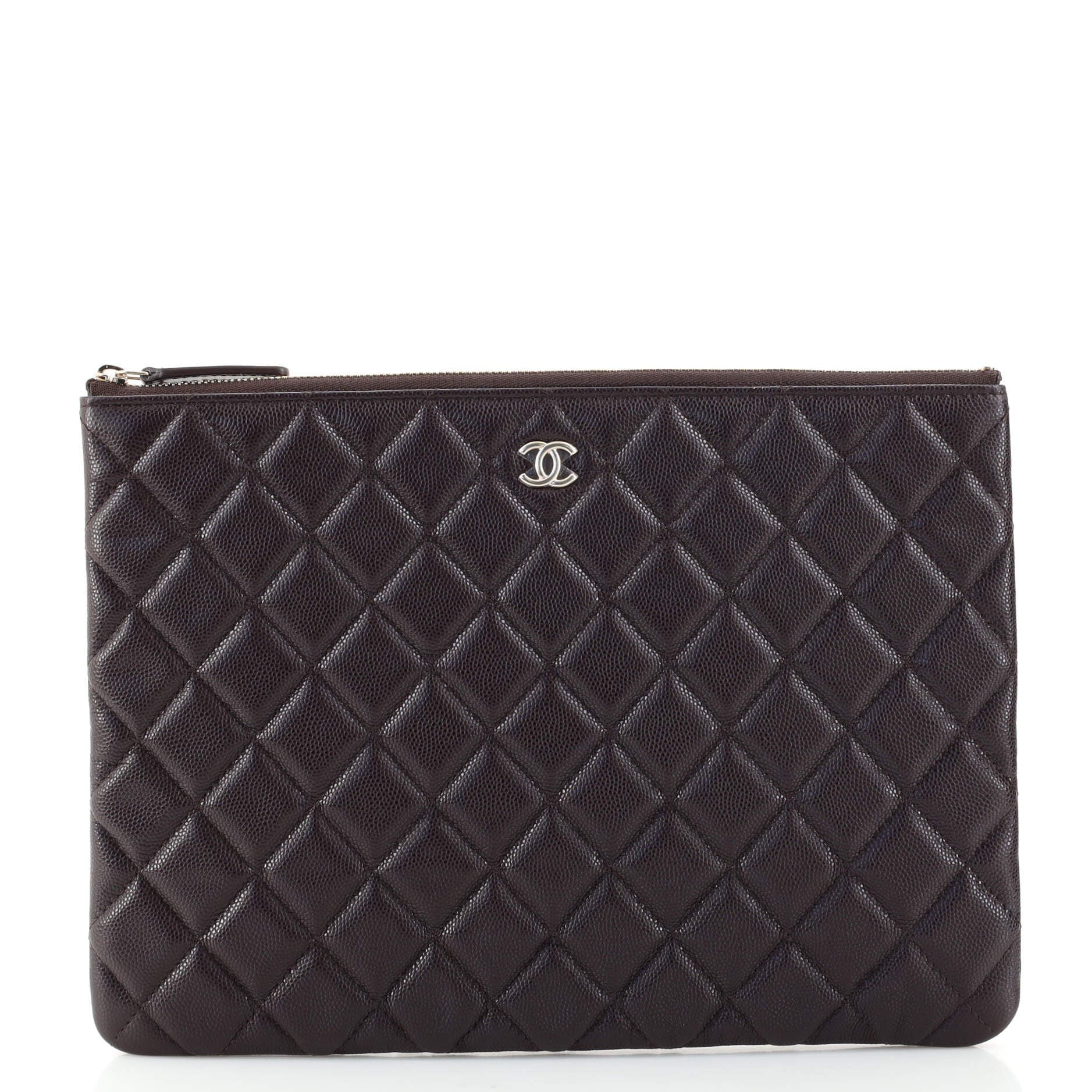 O Case Clutch Quilted Caviar Medium