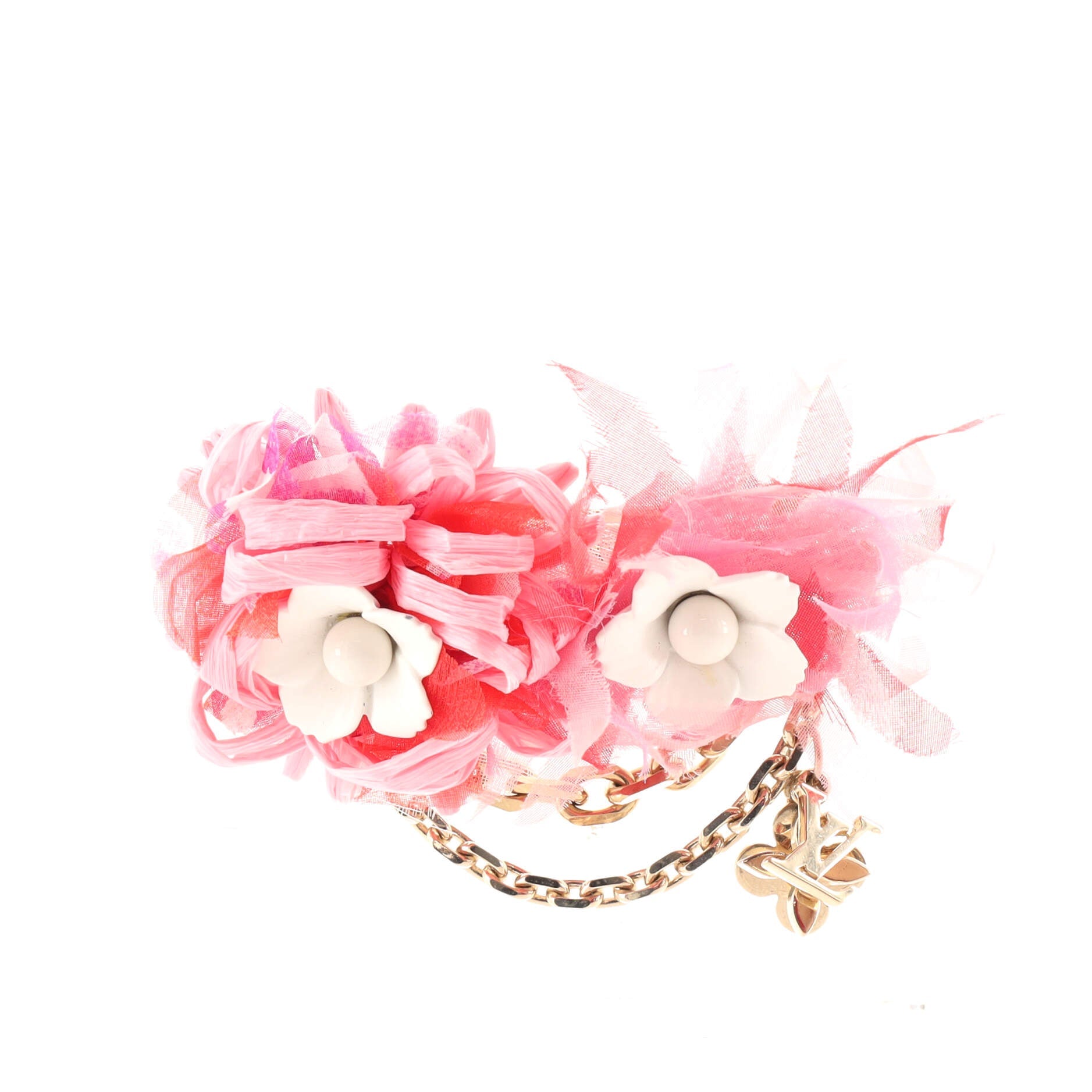 Fleur Charm Hair Clip Barette Metal with Fabric