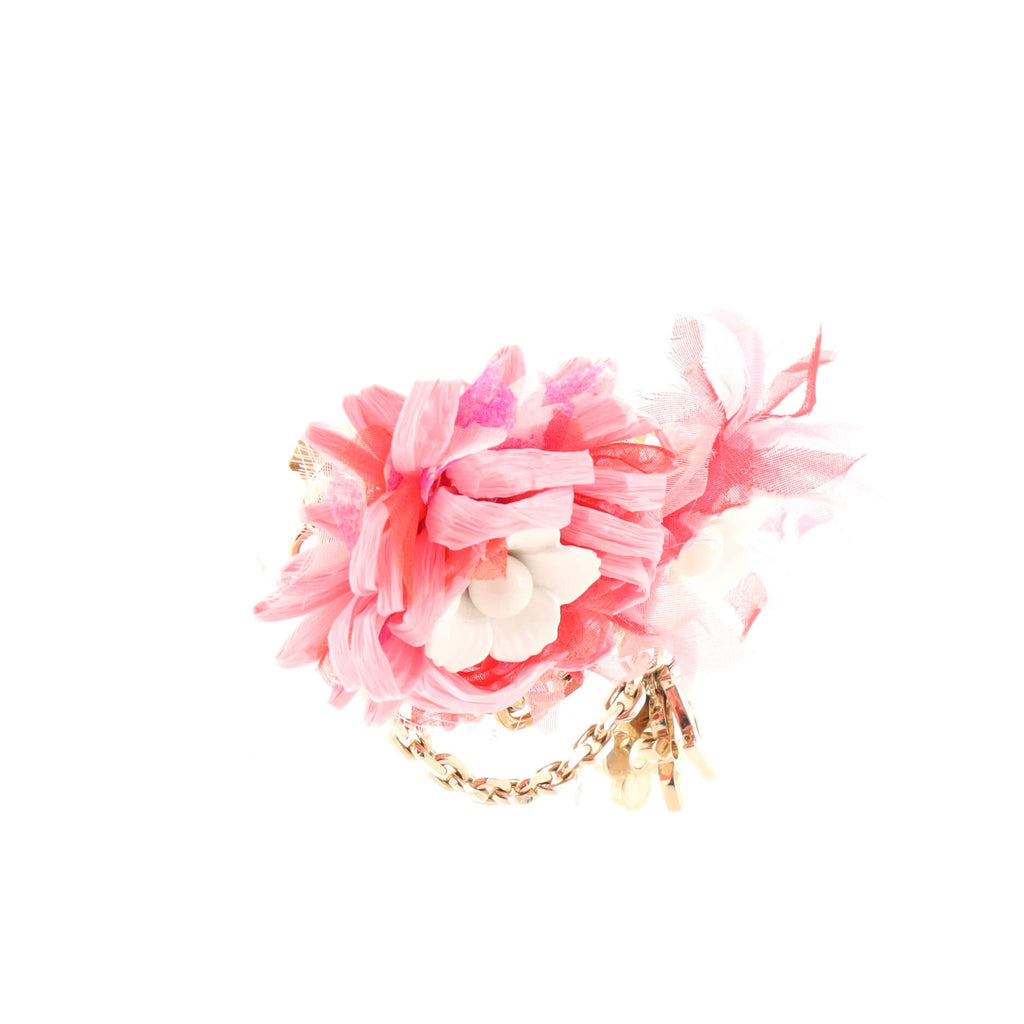 Fleur Charm Hair Clip Barette Metal with Fabric