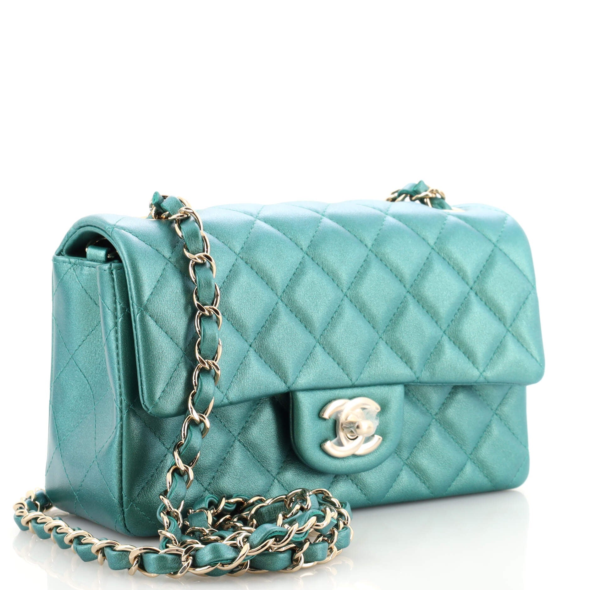 Classic Single Flap Bag Quilted Iridescent Lambskin Mini