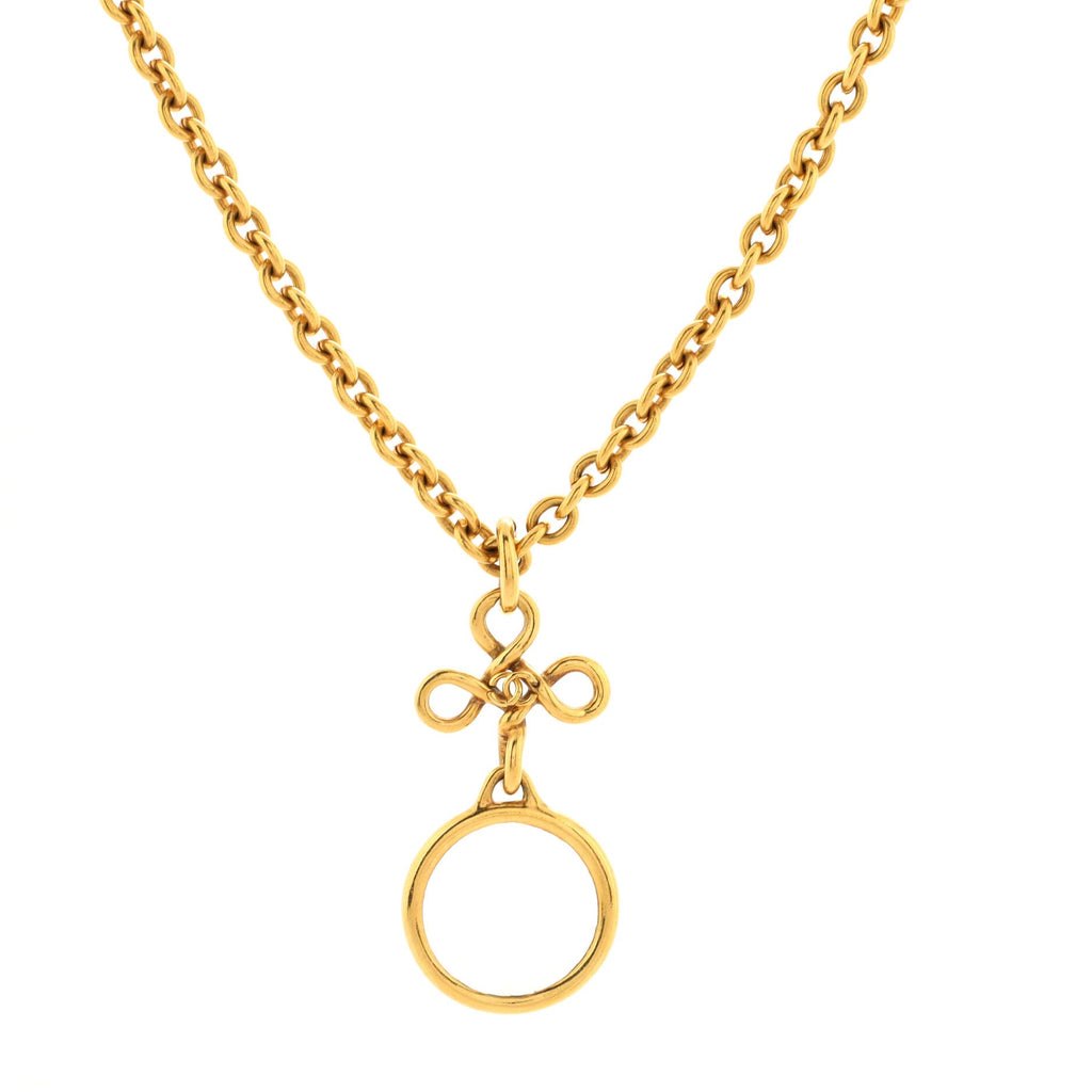 Magnifying Glass Pendant Necklace Metal