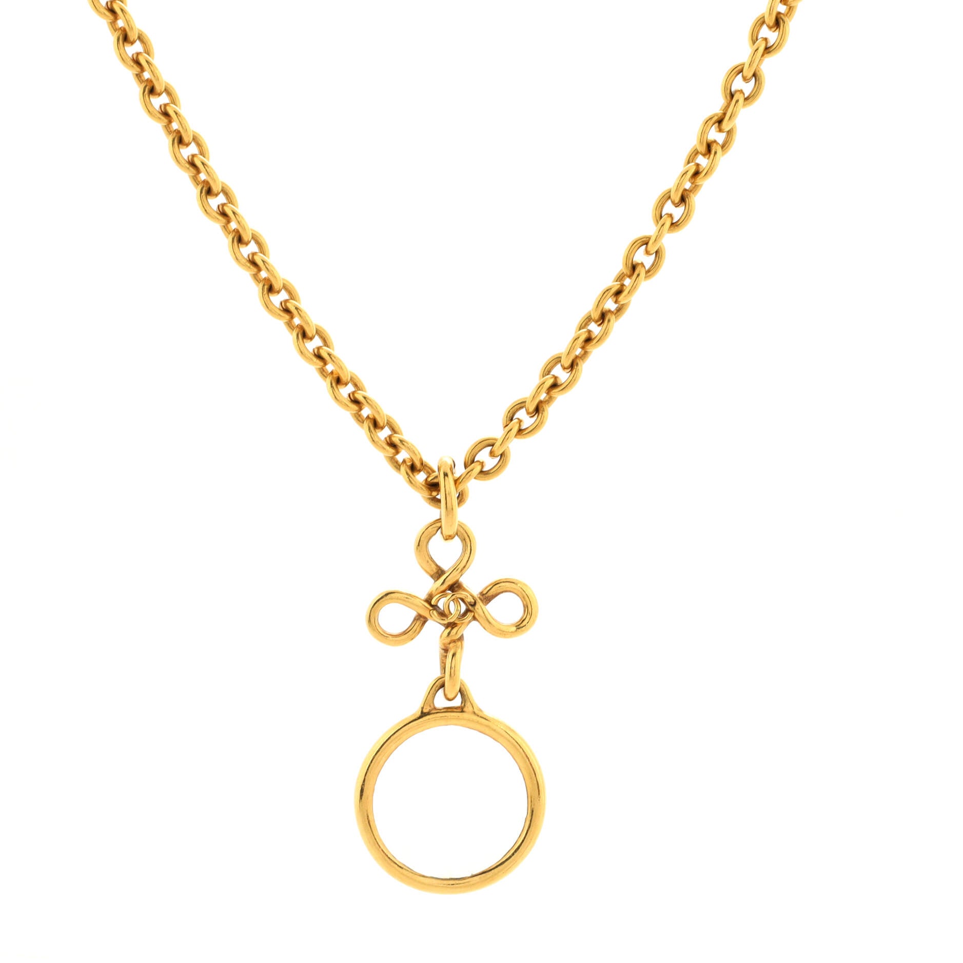 Magnifying Glass Pendant Necklace Metal
