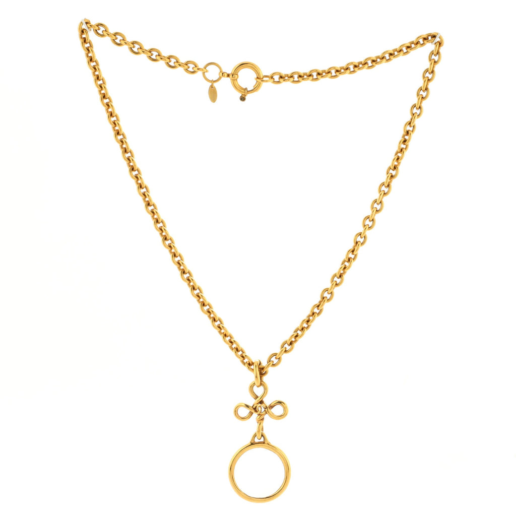 Magnifying Glass Pendant Necklace Metal