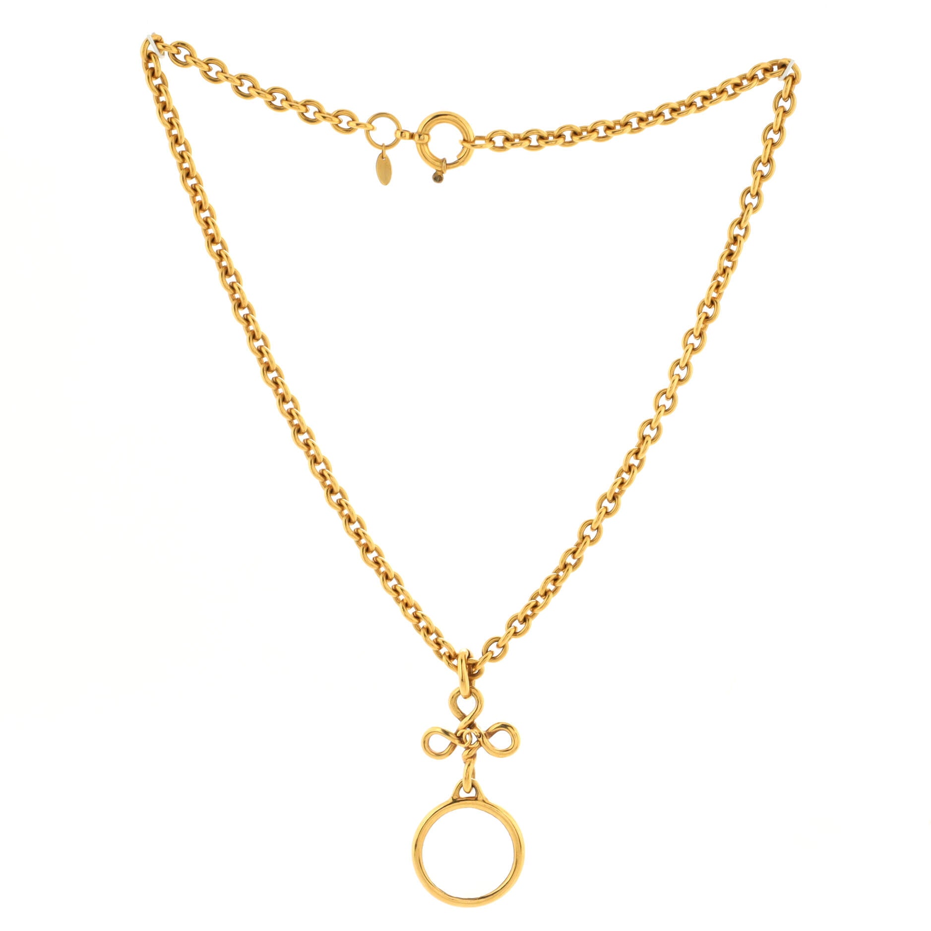 Magnifying Glass Pendant Necklace Metal