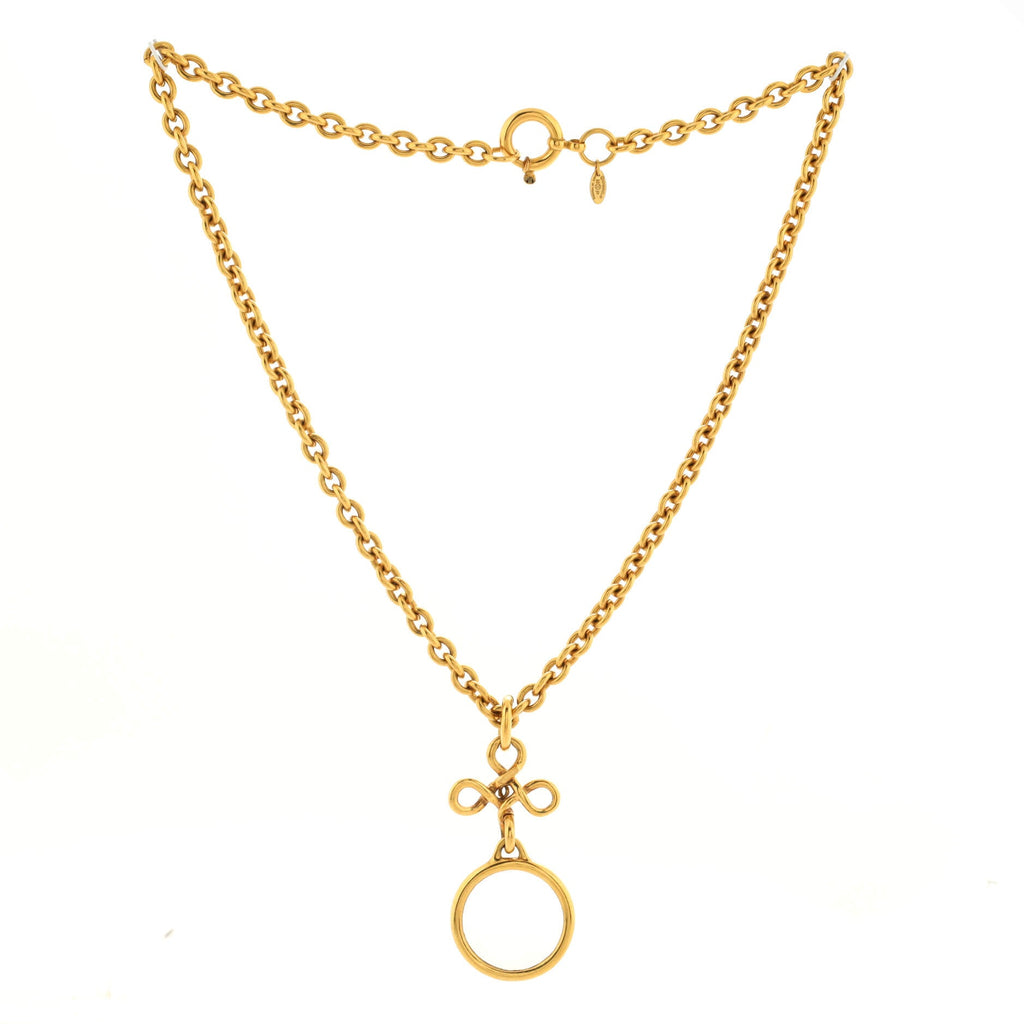 Magnifying Glass Pendant Necklace Metal