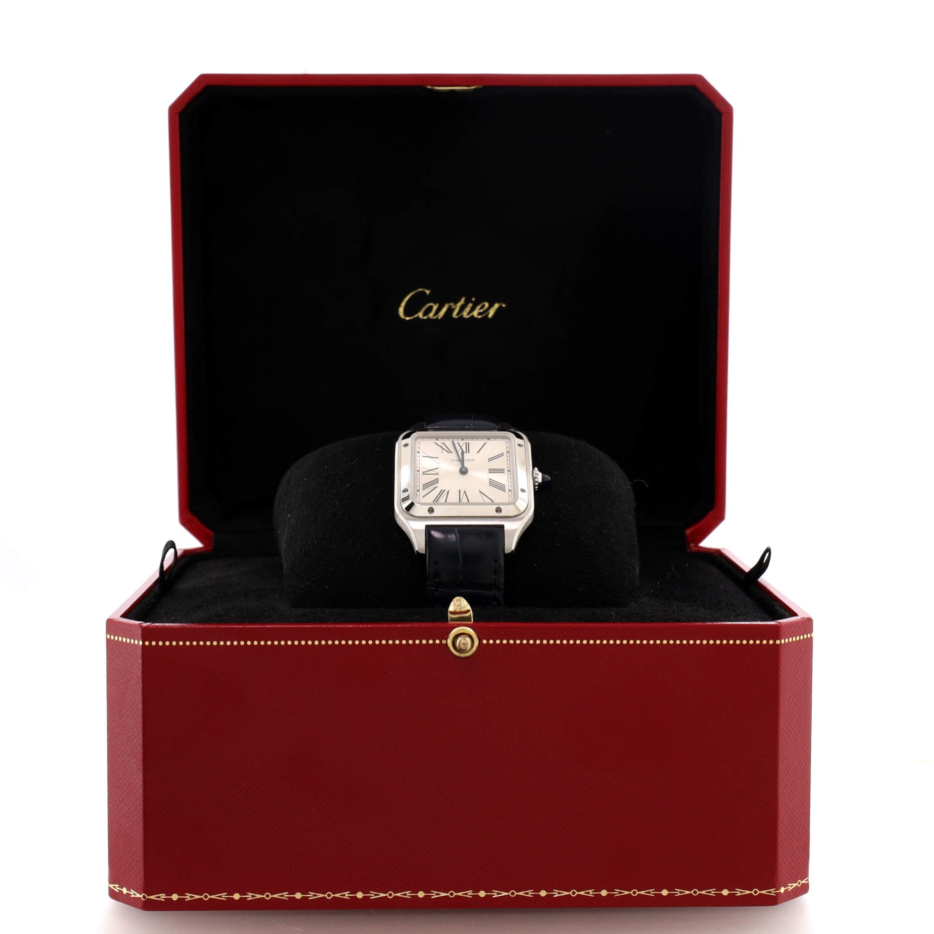 Santos Dumont Quartz Watch Stainless Steel and Alligator 31