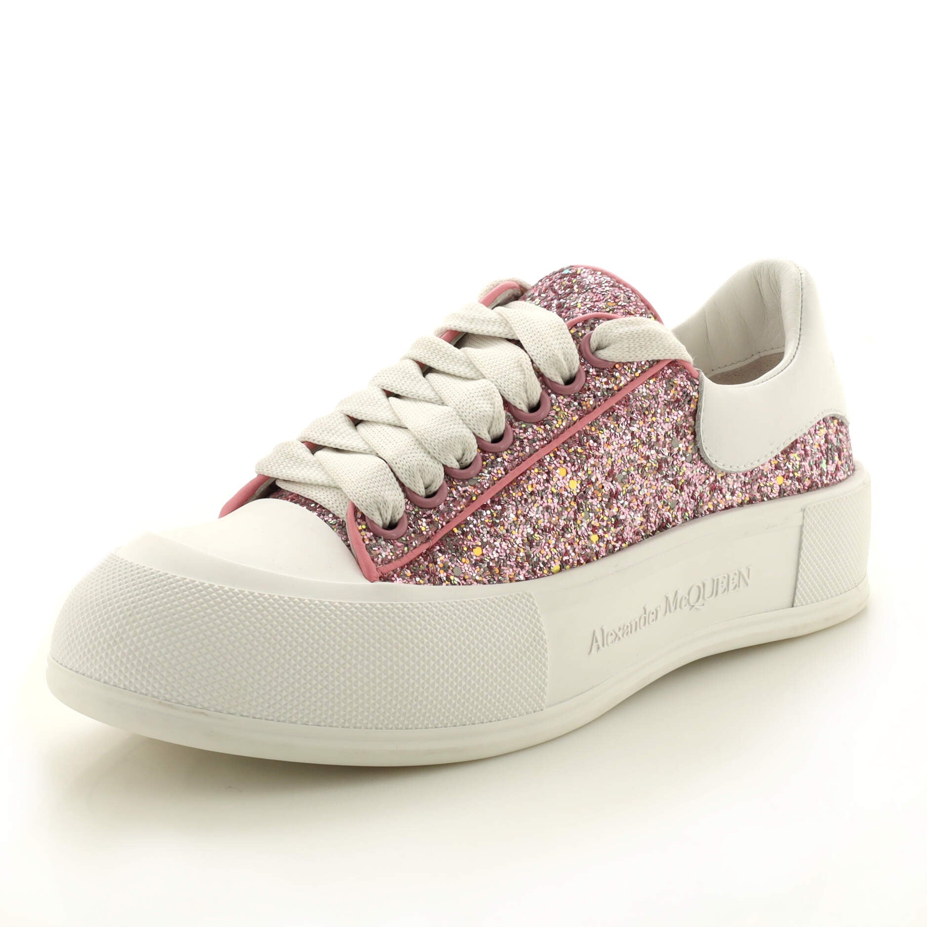 Women's Deck Plimsoll Sneakers Glitter Leather