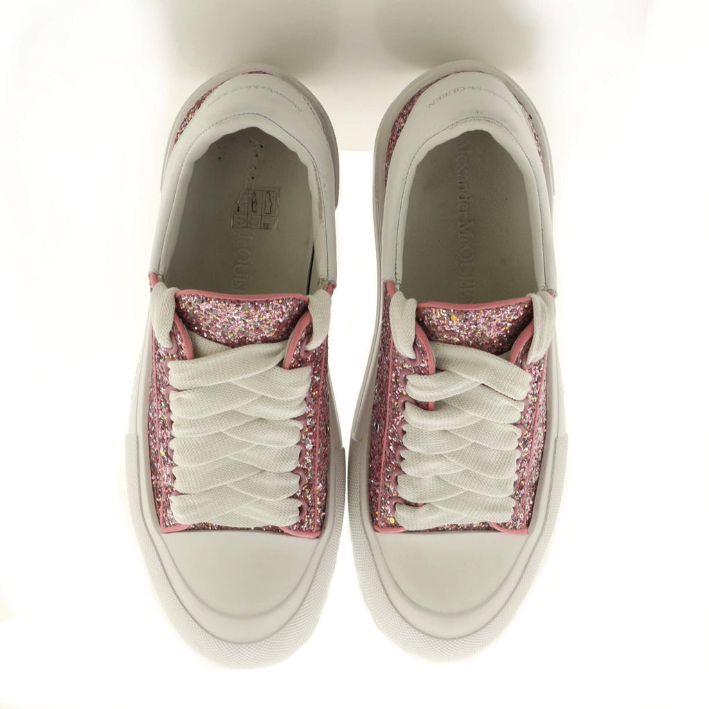 Women's Deck Plimsoll Sneakers Glitter Leather